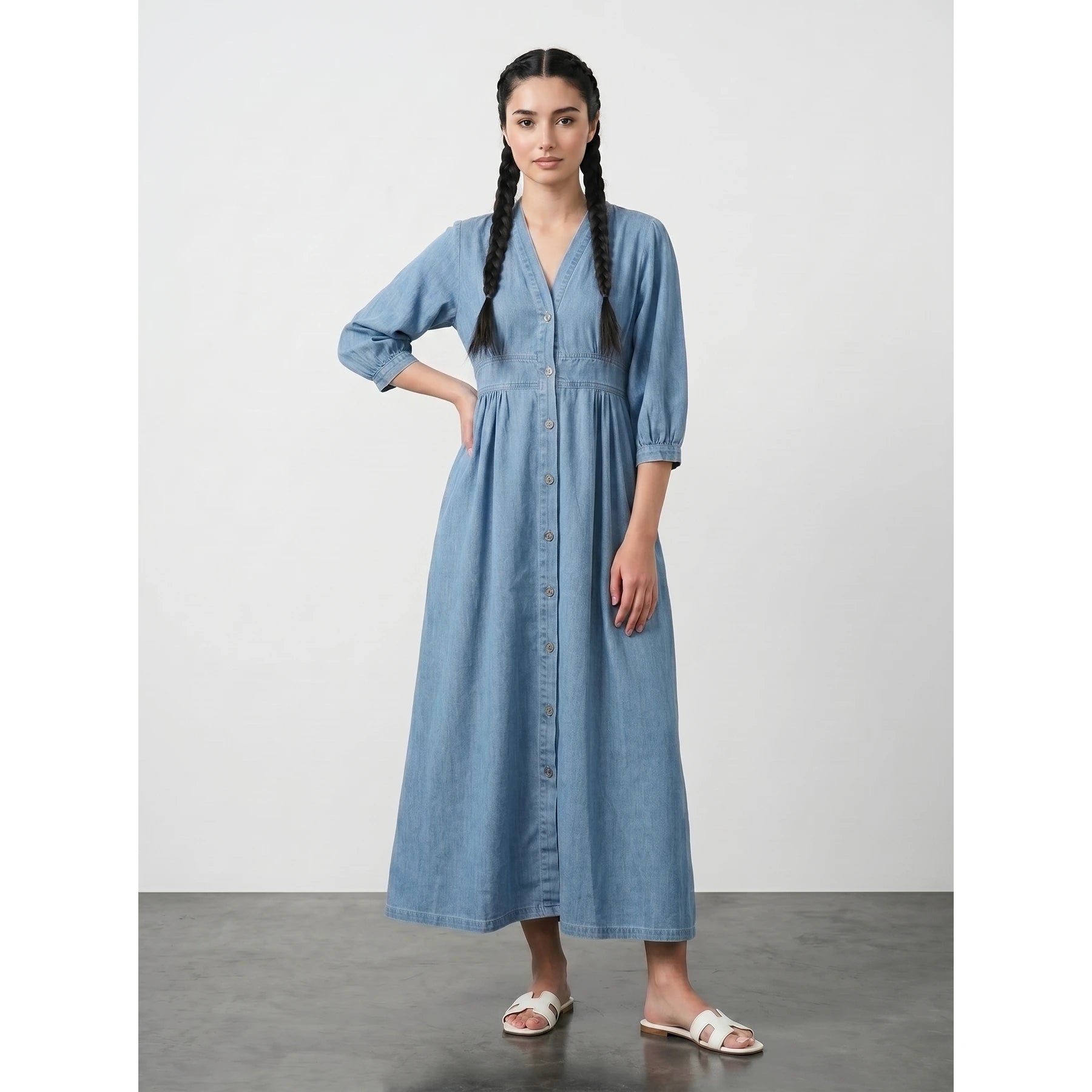 Light Blue Oversized Summer Dress | Montivo Pakistan