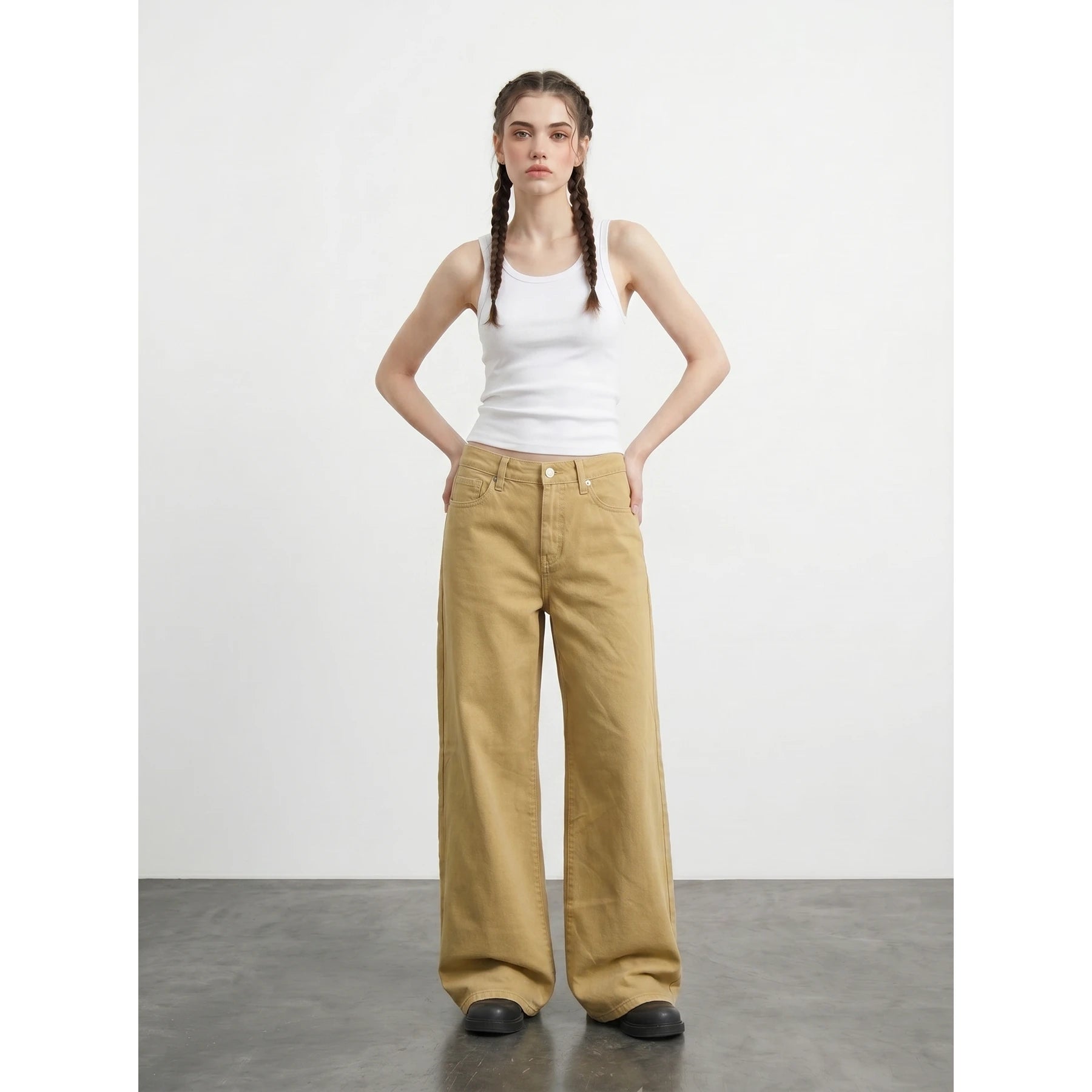 Mustard Wide Leg Jeans