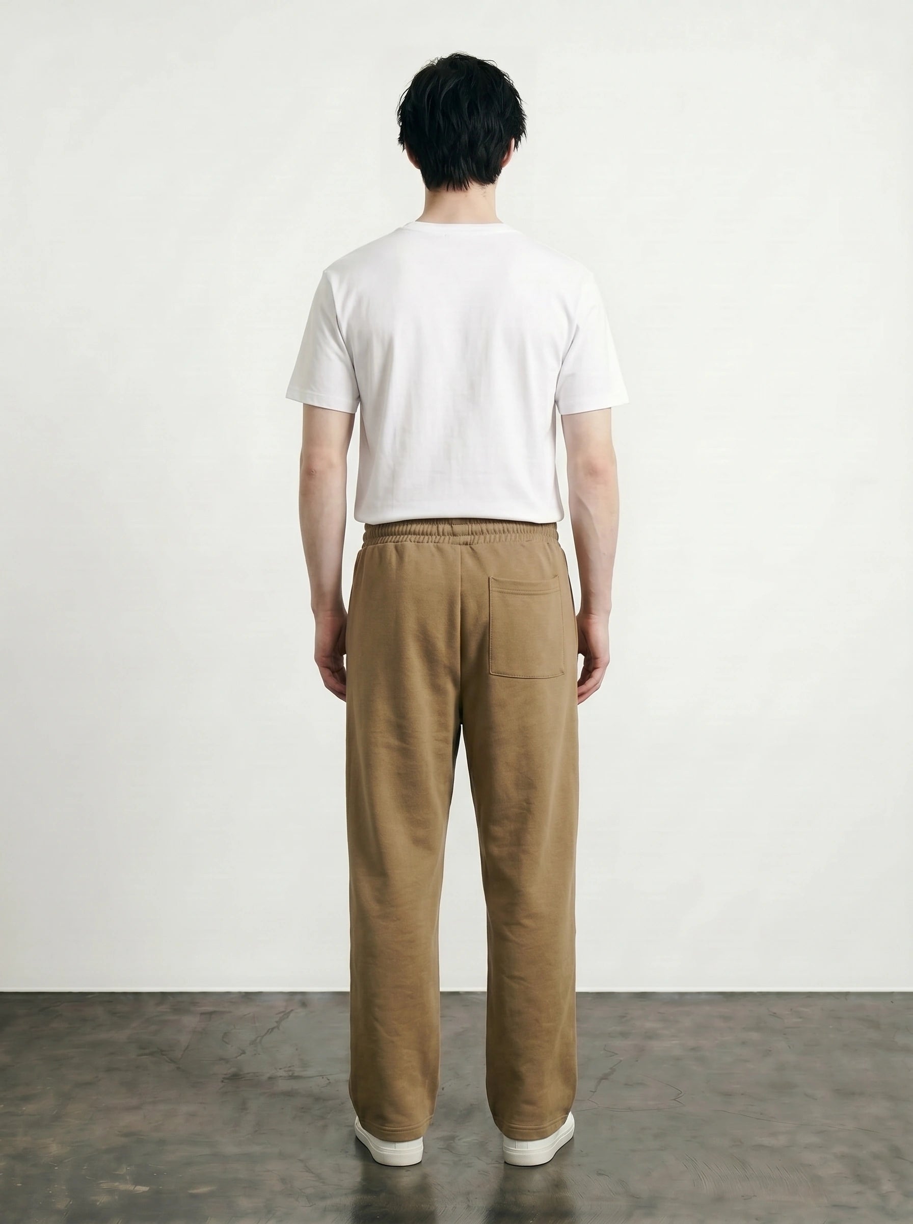 Khaki Front Seam Straight Leg Trousers