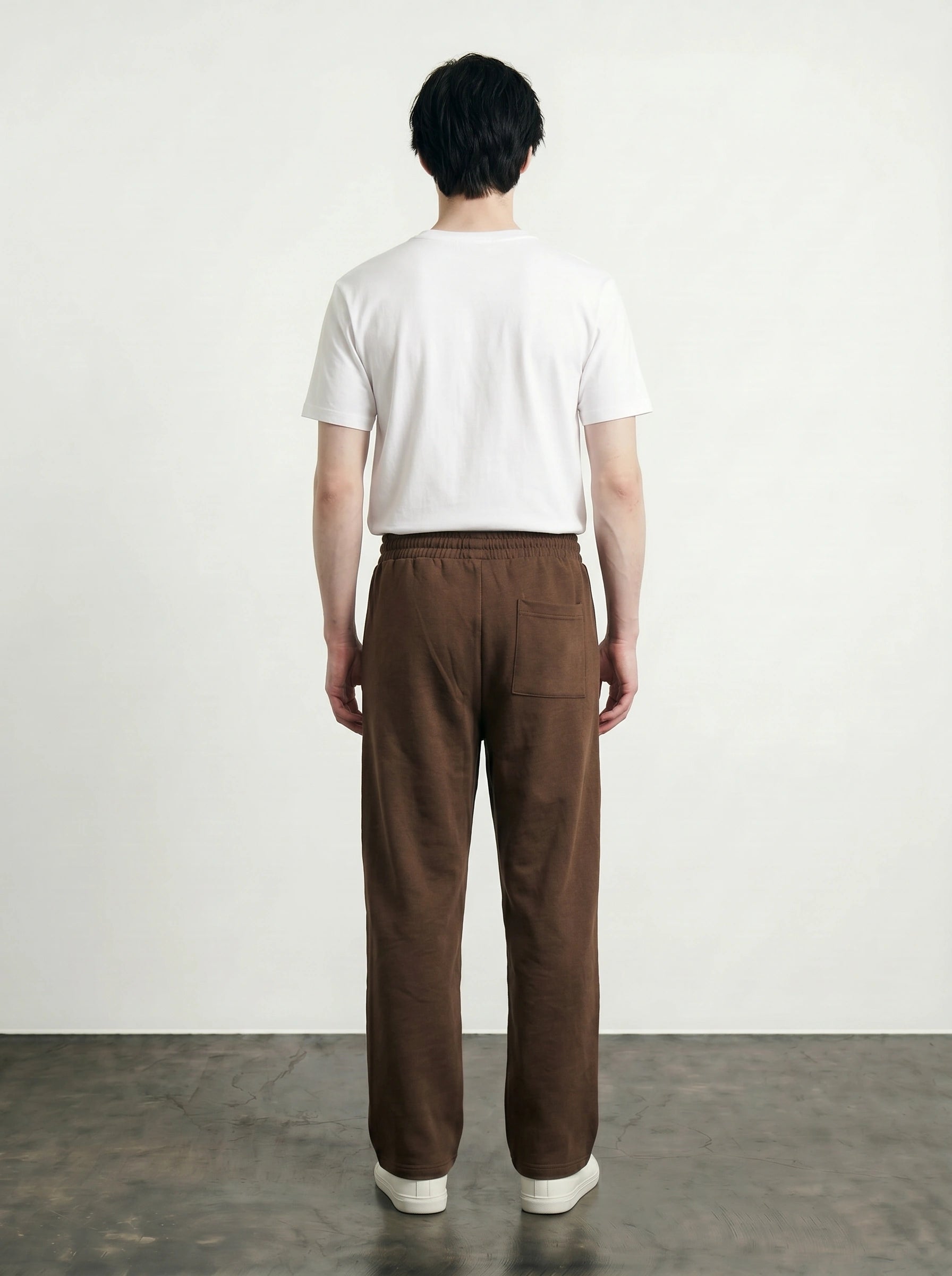Brown Front Seam Straight Leg Trousers