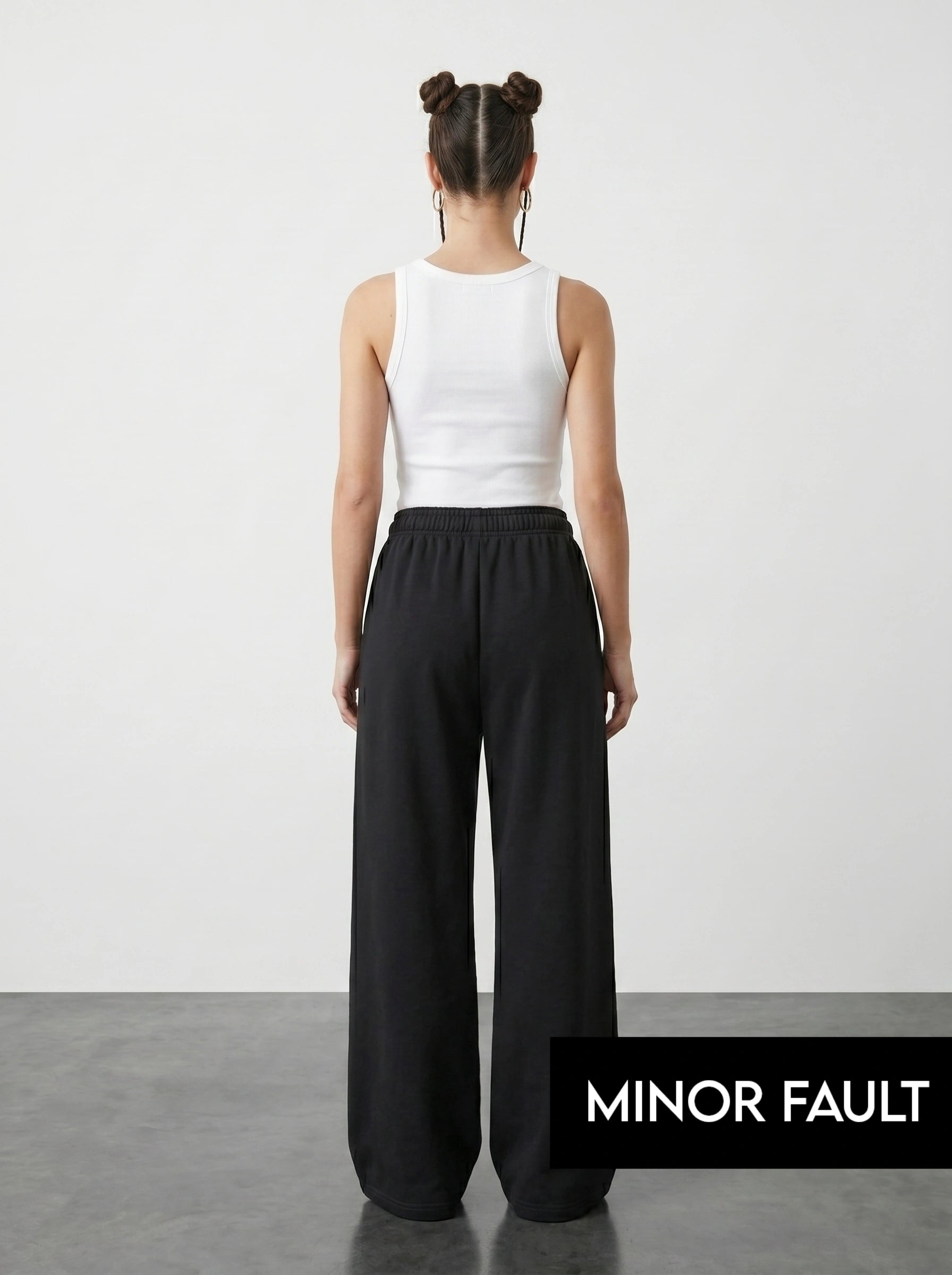 (Minor Fault) Black Wide Leg Trousers