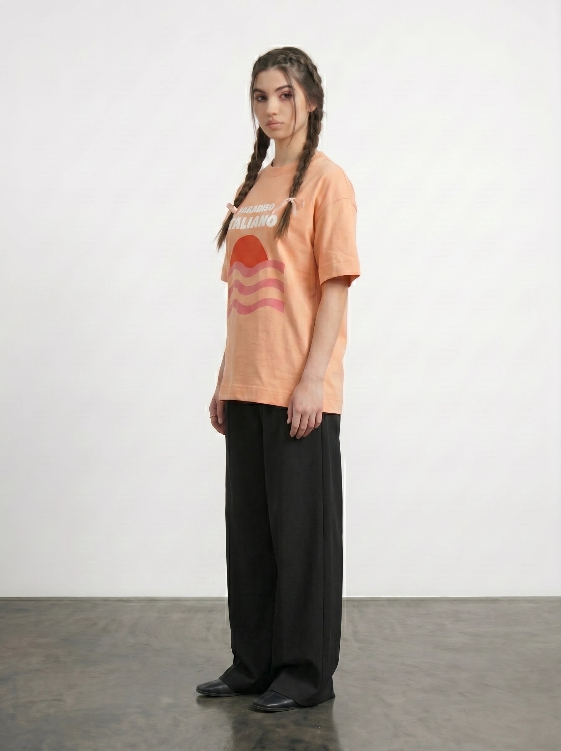 Peach Paradiso Oversized Graphic Printed Tshirt | Montivo Pakistan