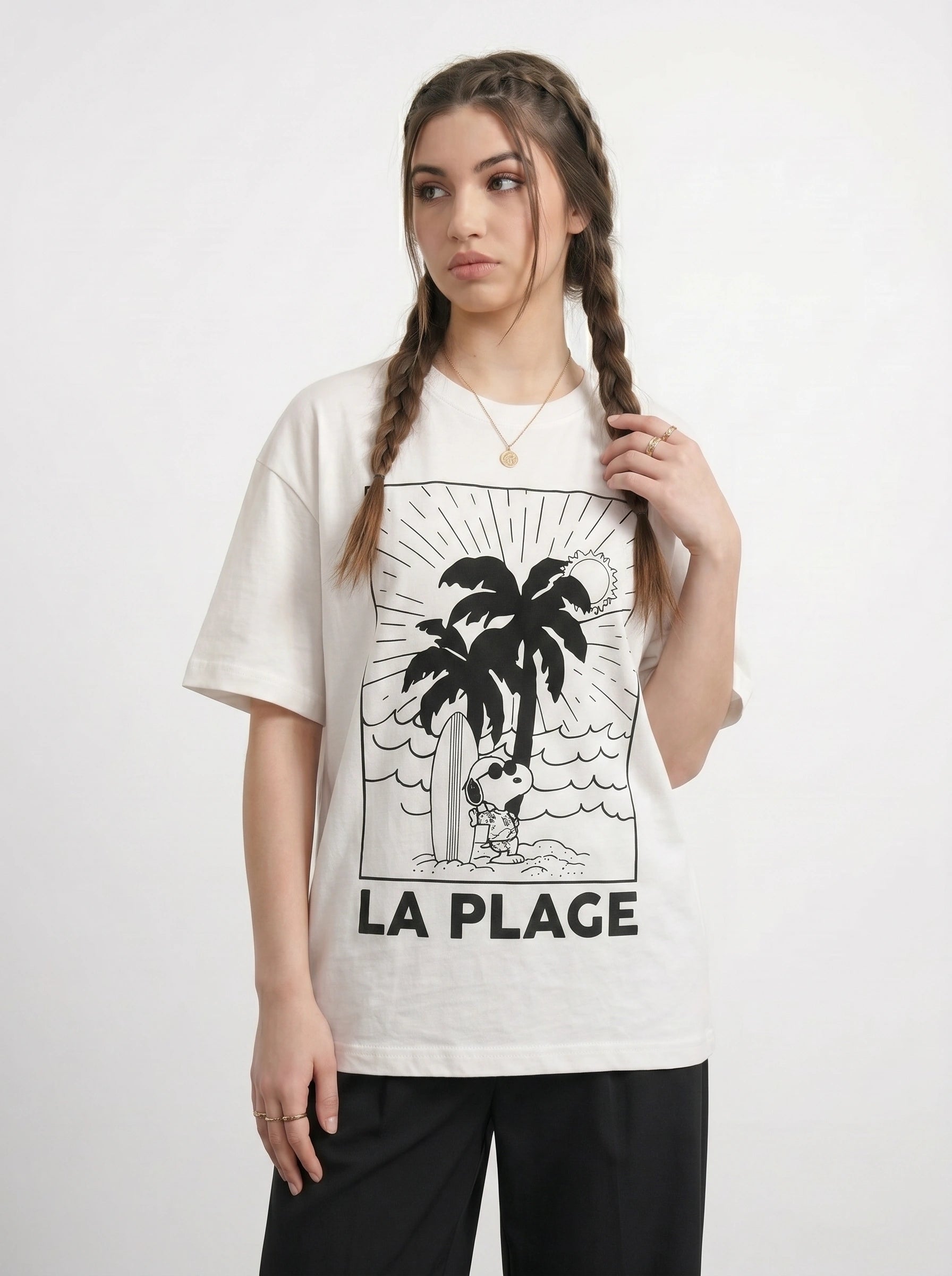 White Oversized Graphic Printed Tshirt | Montivo Pakistan