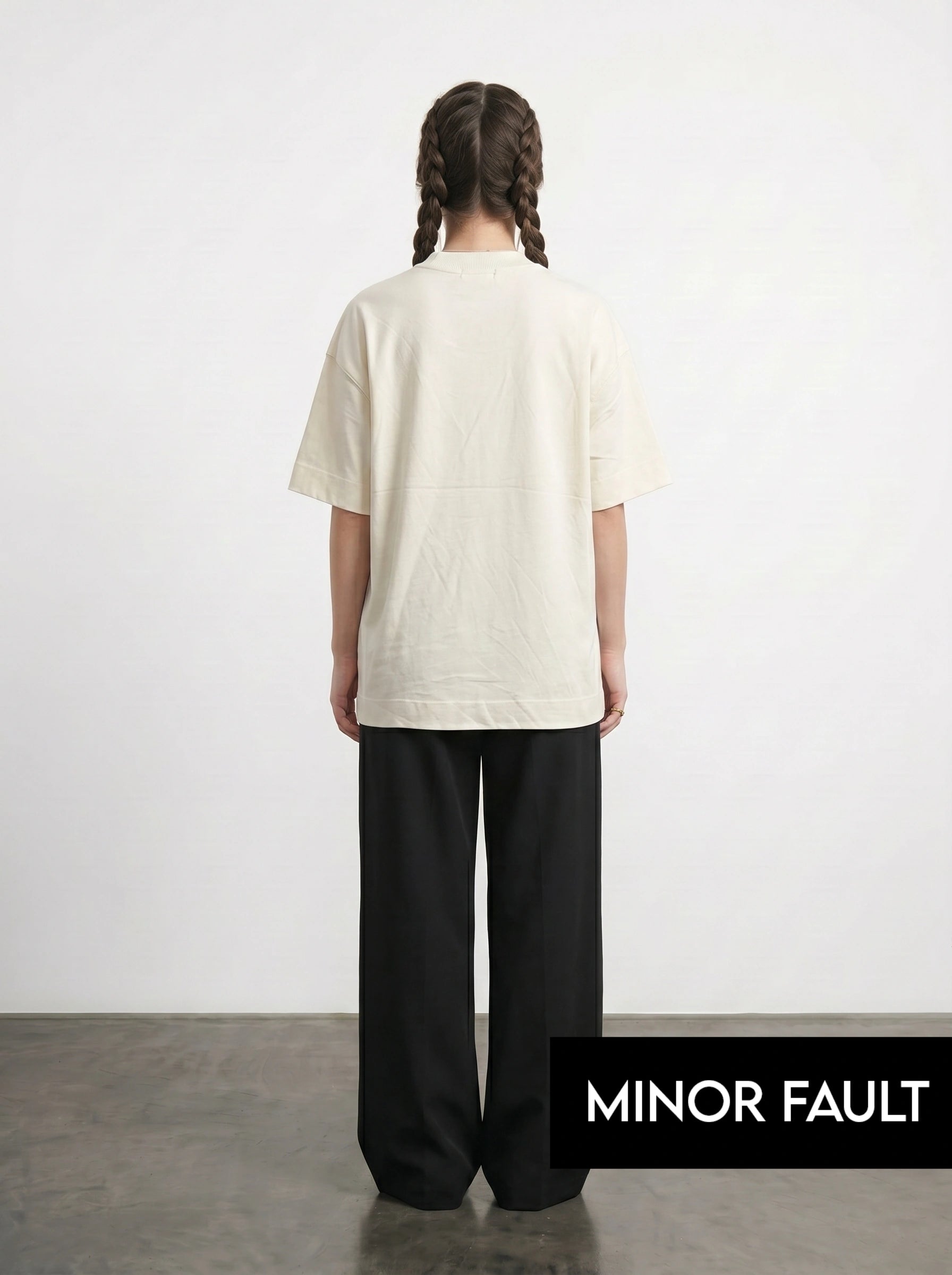 (Minor Fault) Ecru Santa Oversized Graphic Printed Tshirt