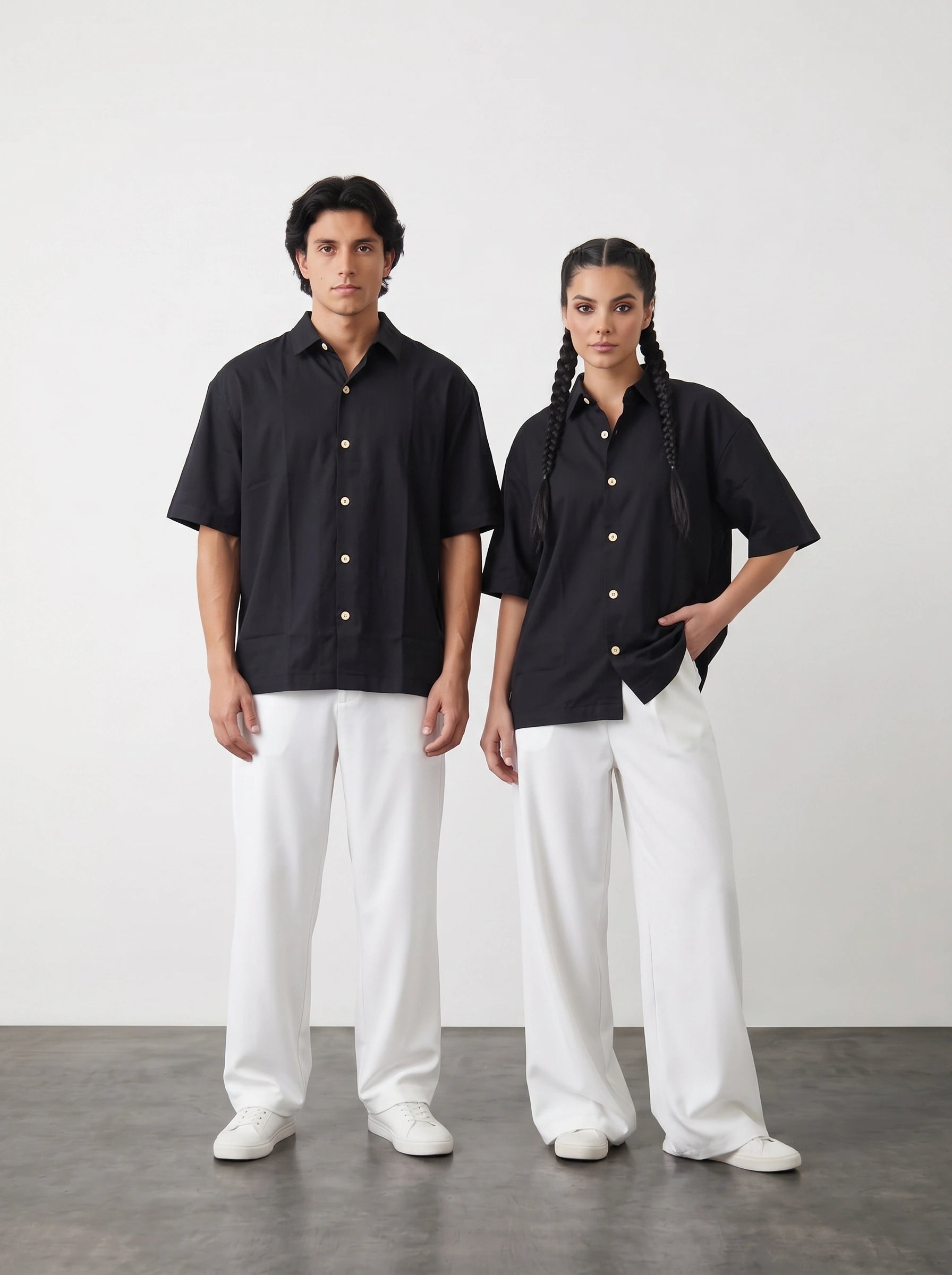 Black Oversized Box Fit Shirt