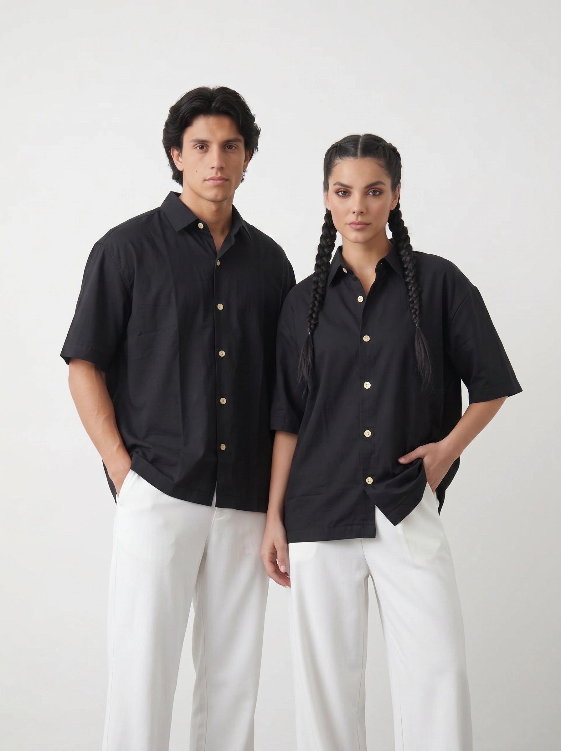 Black Oversized Box Fit Shirt