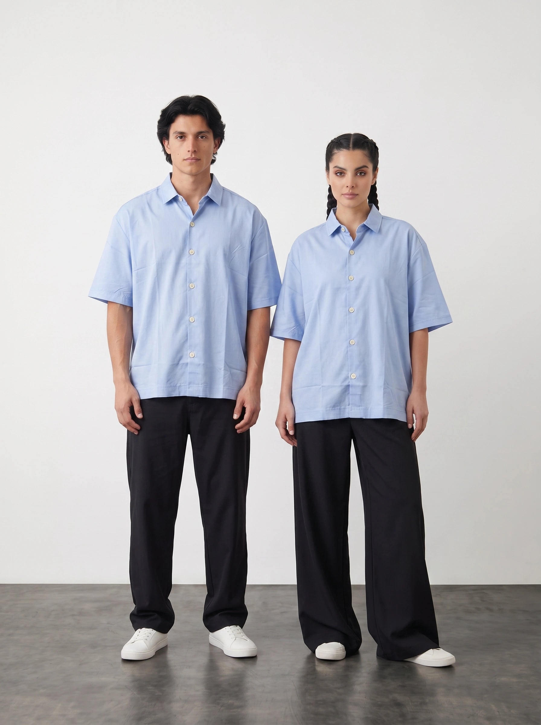 Light Blue Oversized Box Fit Shirt