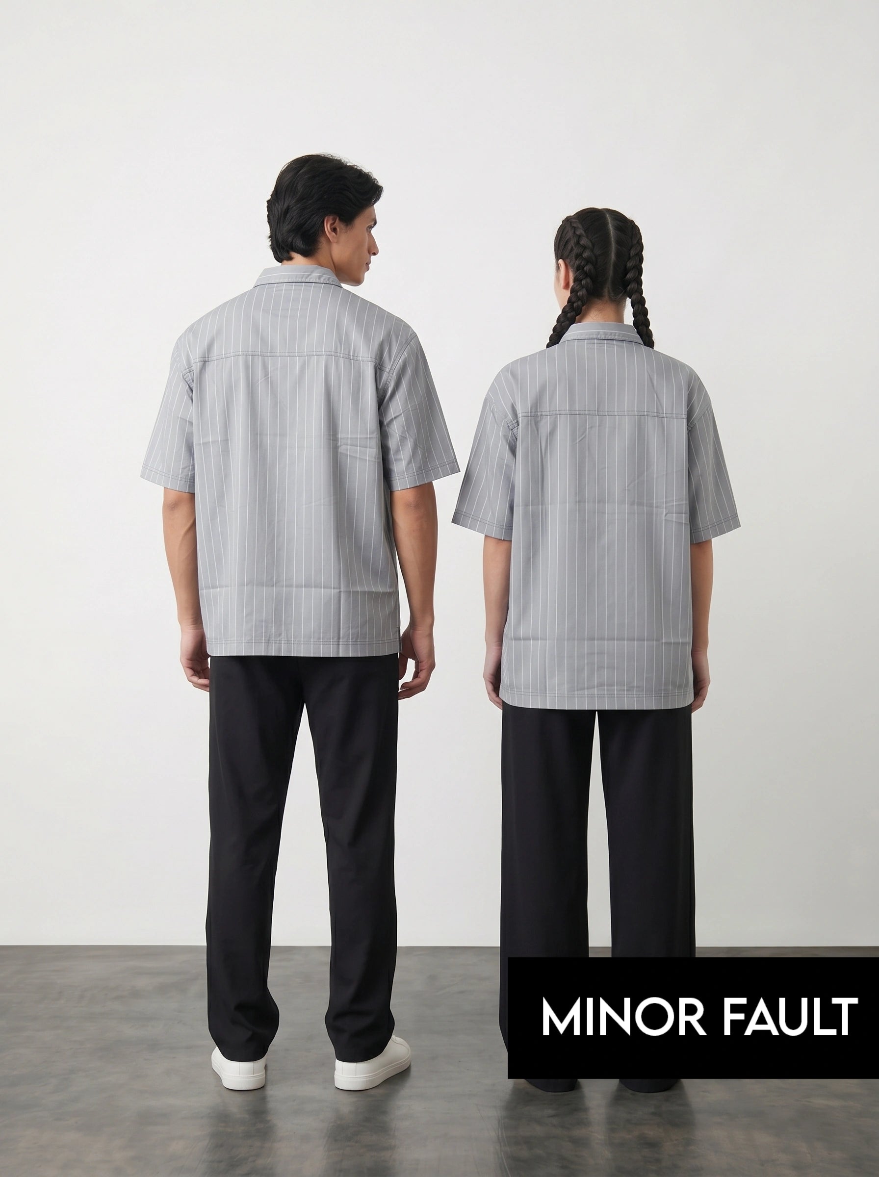 (Minor Fault) Grey Lining Oversized Box Fit Shirt
