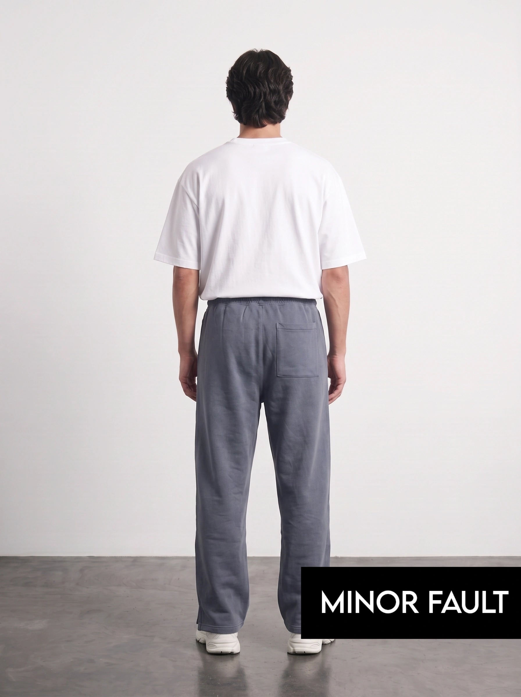 (Minor Fault) Haider Grey Straight Fit Split Hem Trousers