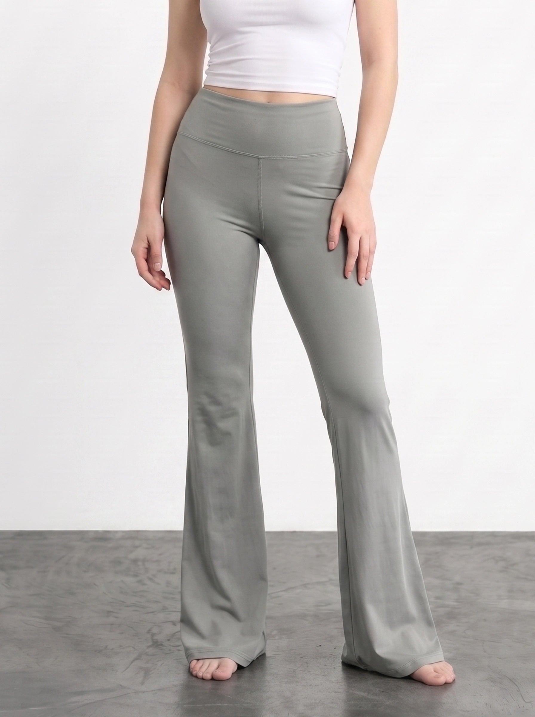 Grey Flared Yoga Pants | Montivo Pakistan