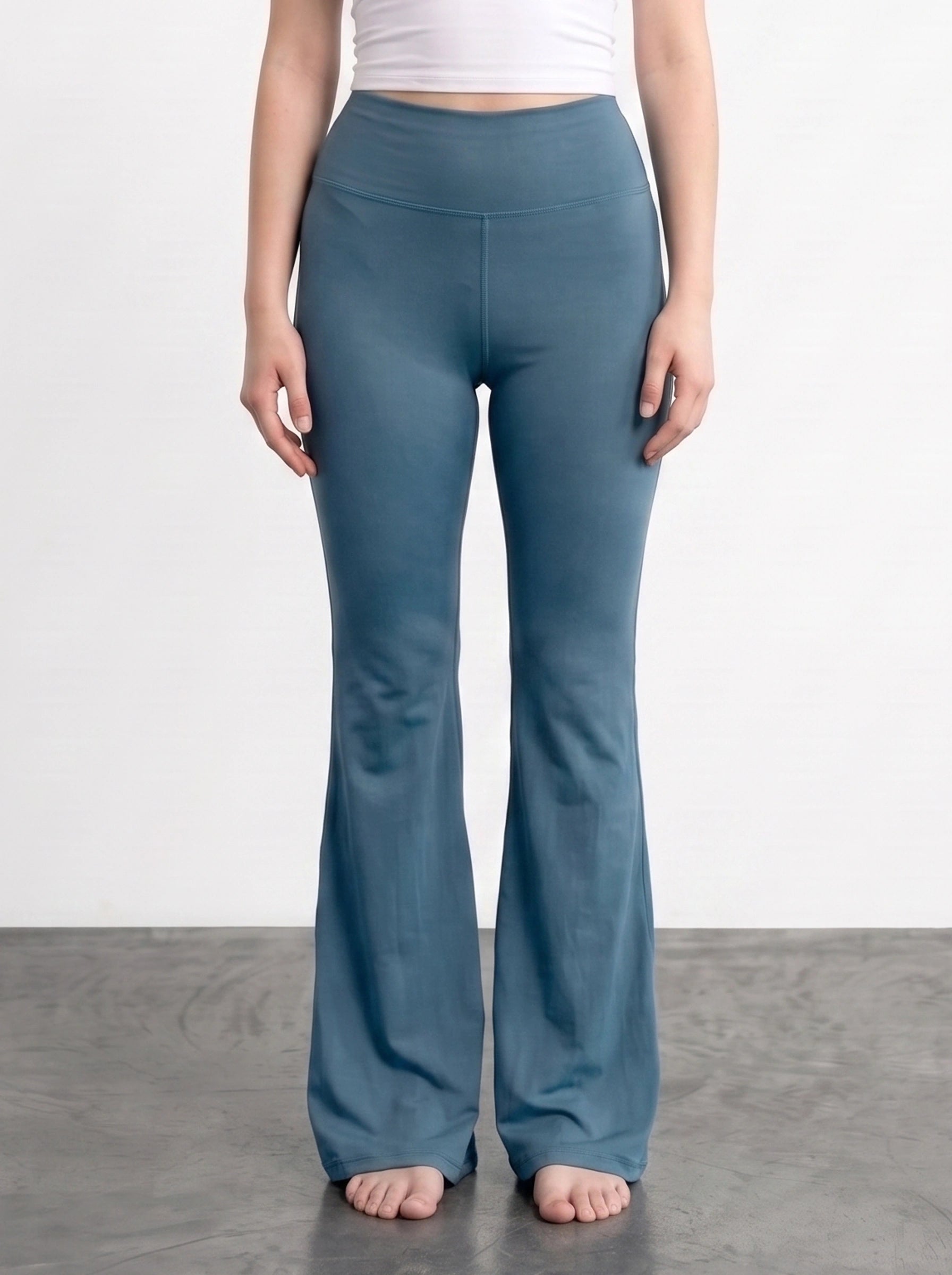 Teal Blue Flared Yoga Pants