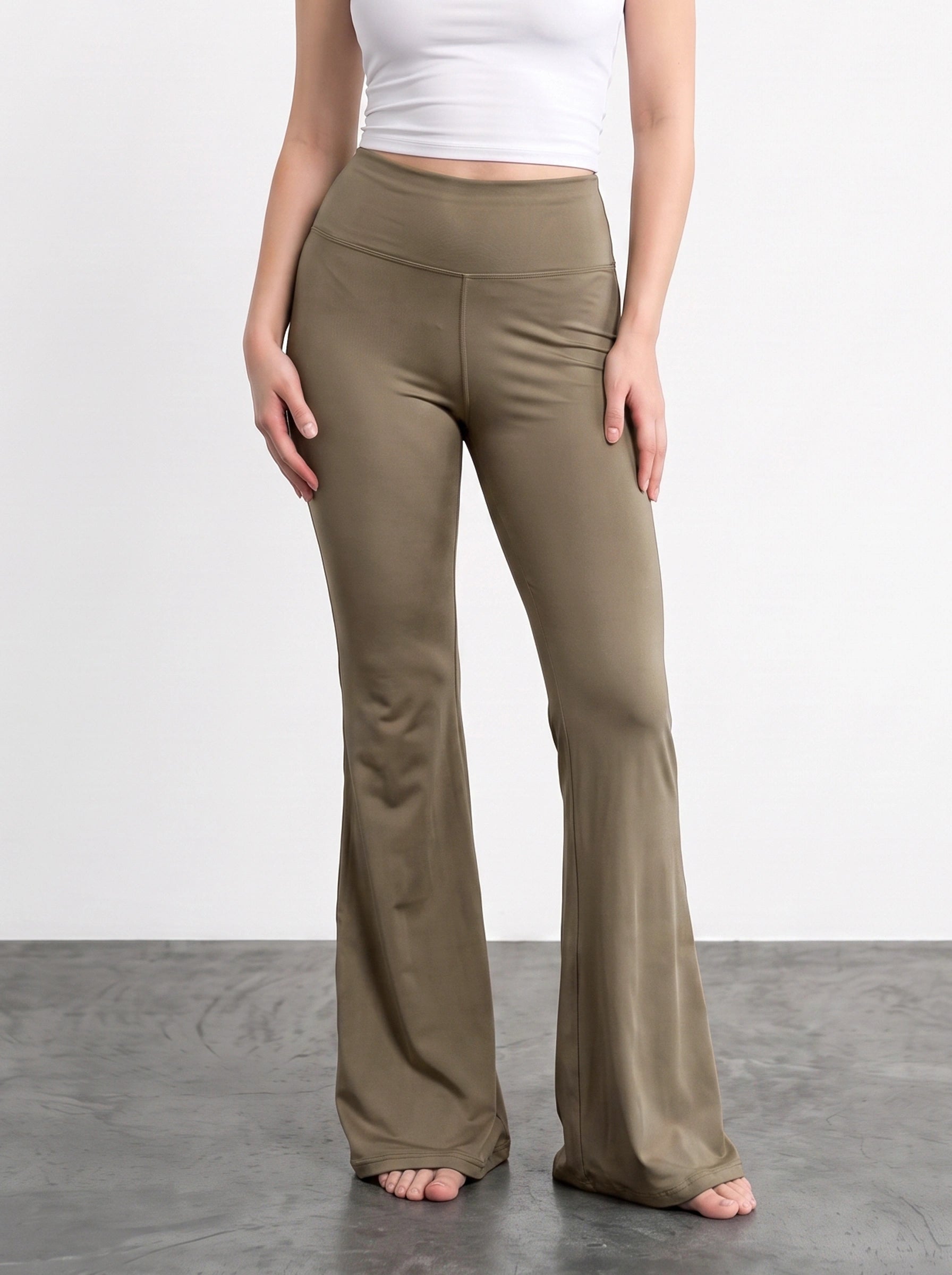 Brown Flared Yoga Pants