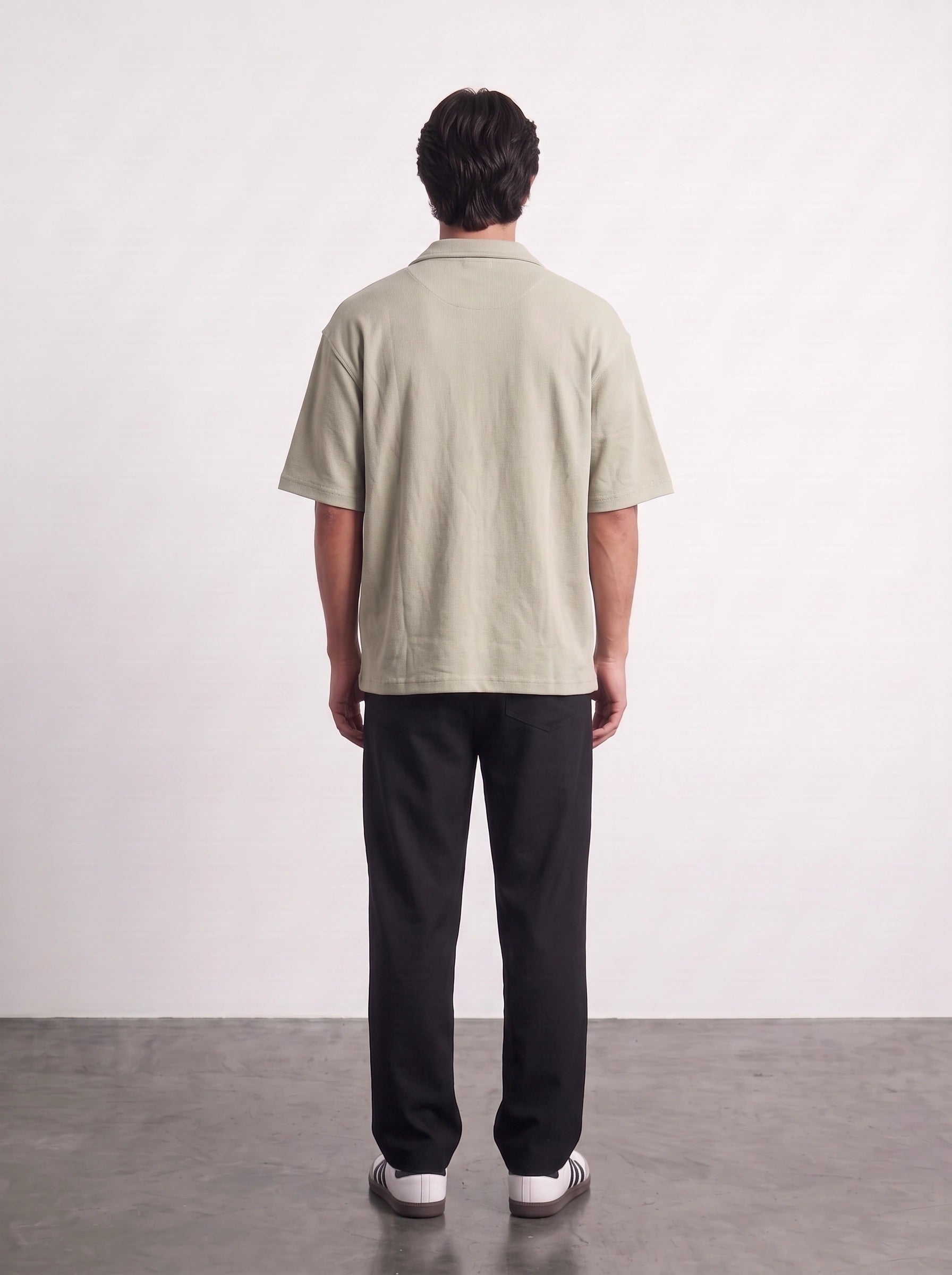 Light Green Oversized Textured Shirt