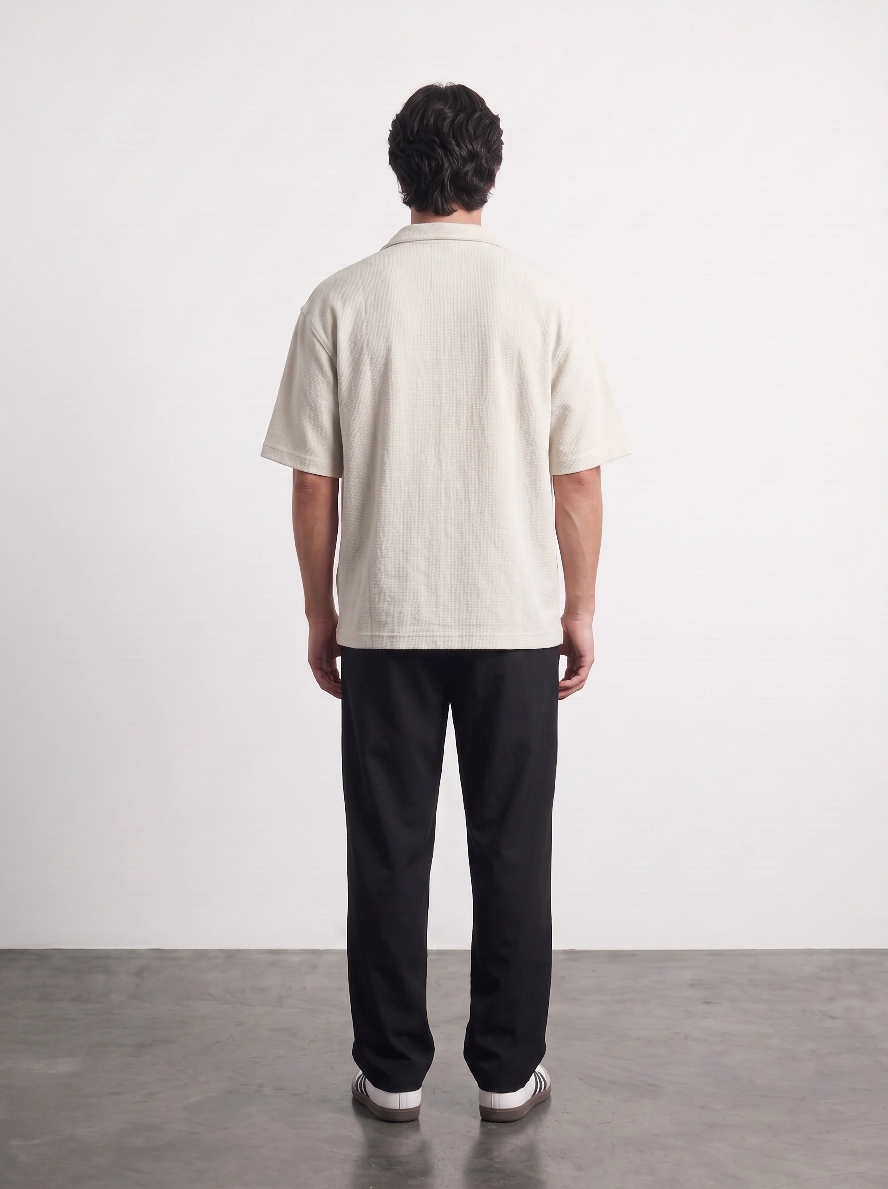 Ecru Oversized Textured Shirt
