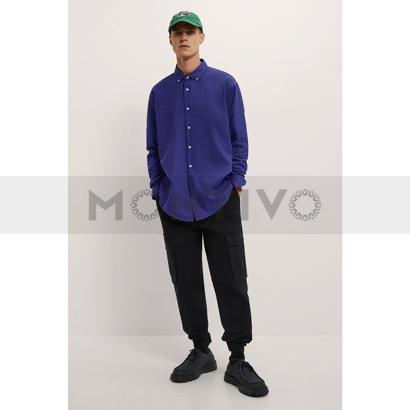 slim fit dress slacks Zara Slim Fit Oxford Cotton Navy Blue Shirt – Clothing Call main image 1