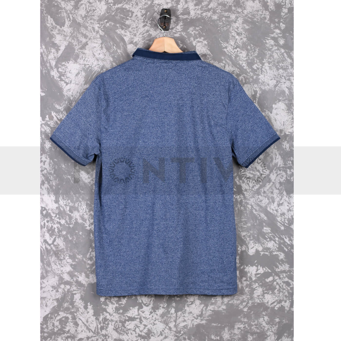 Next Blue Melange Tipping Collar Polo | Montivo Pakistan