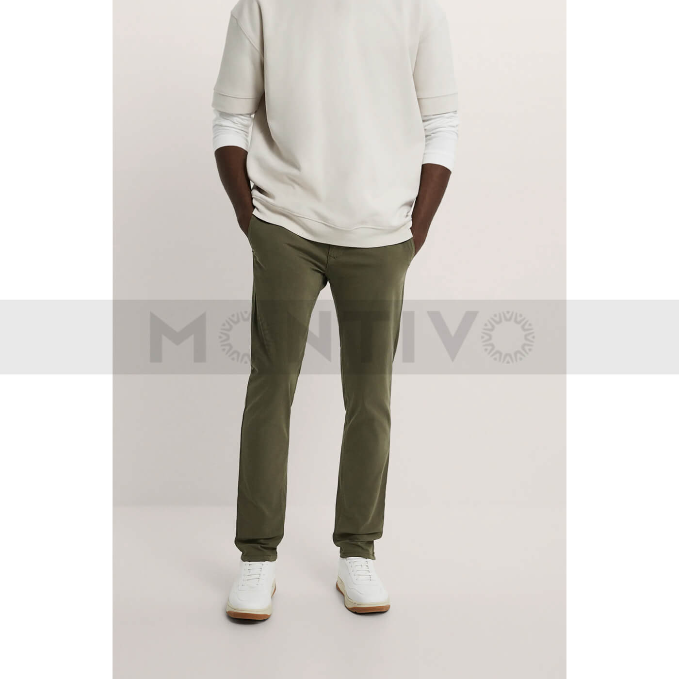 ZR Skinny Olive Chino Pants | Montivo Pakistan