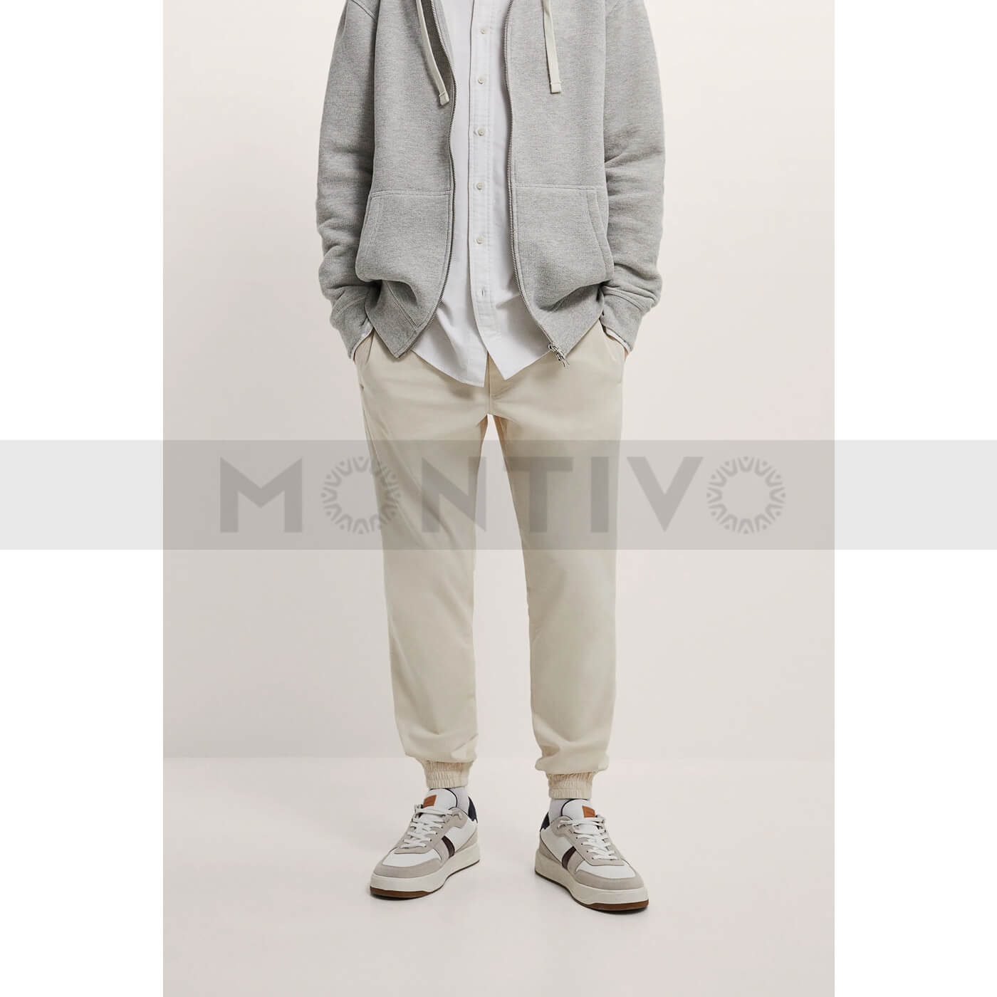 ZM Light Beige Slim Fit Jogger Pants | Montivo Pakistan
