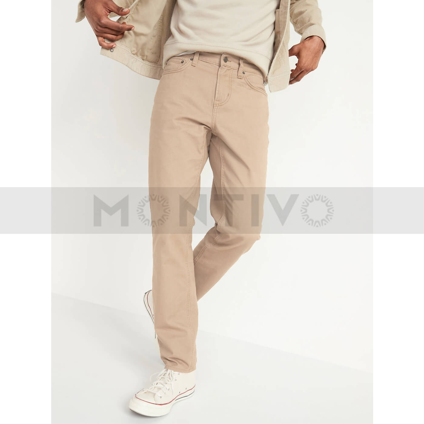 Rising Sun Cream Slim Straight Jeans | Montivo Pakistan