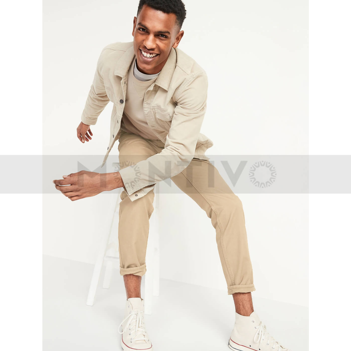 Rising Sun Cream Slim Straight Jeans | Montivo Pakistan