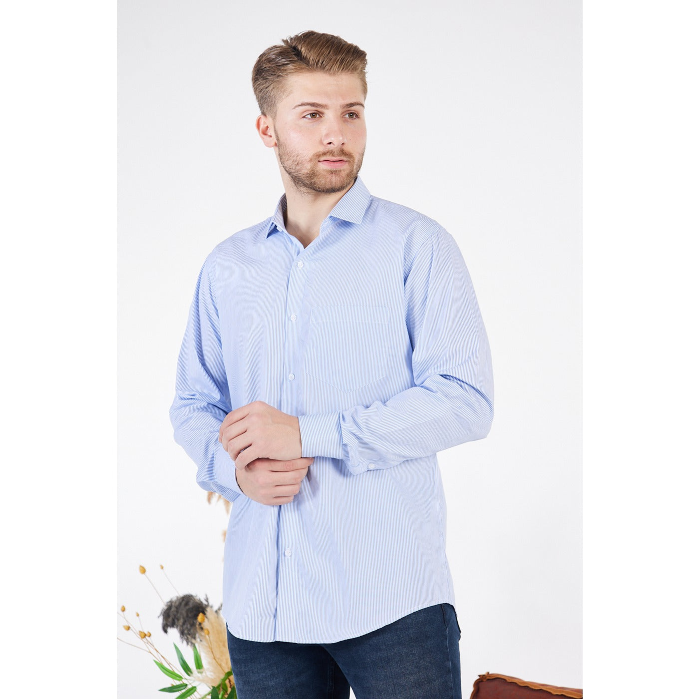 Blue Lining Slim Fit Shirt | Montivo Pakistan