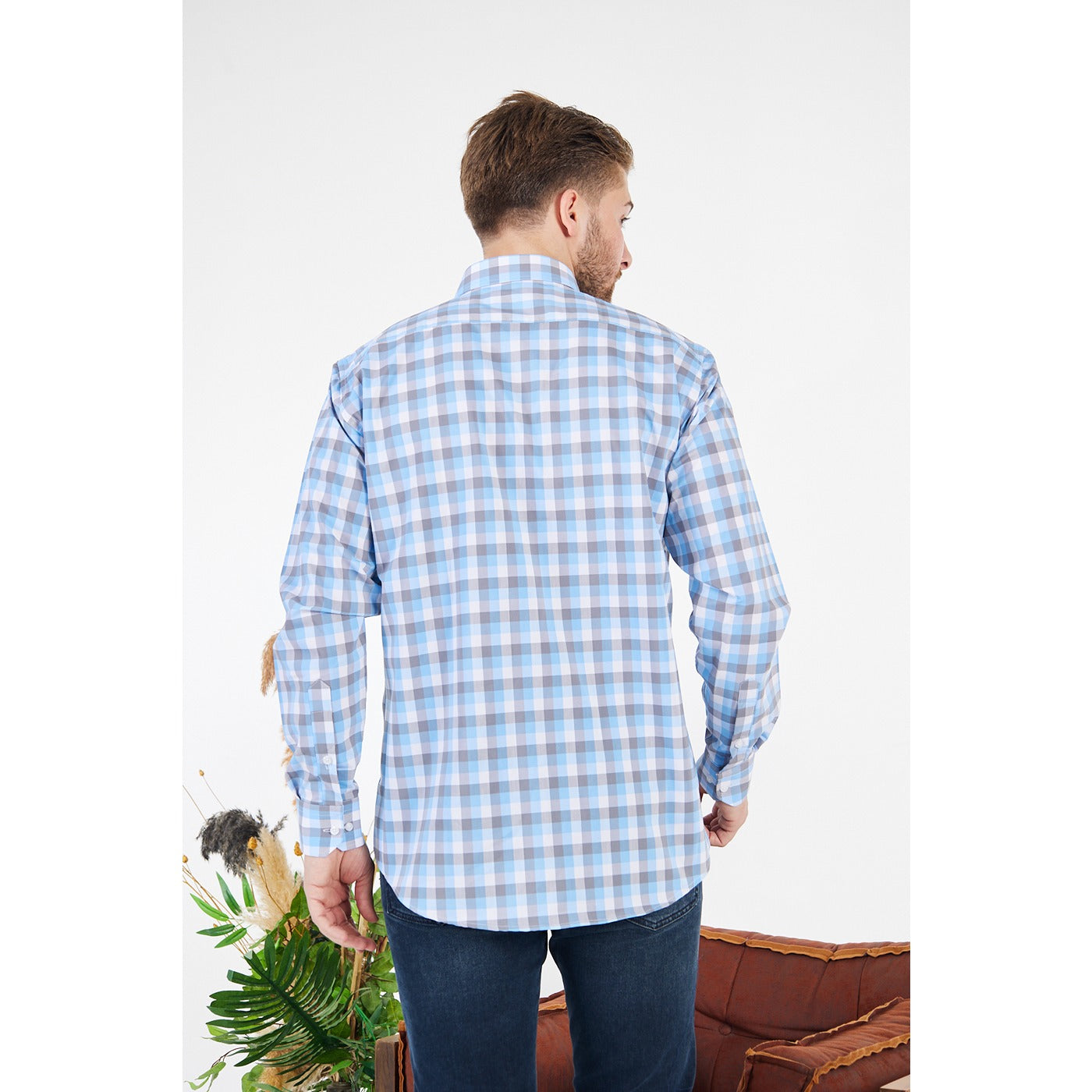 Gingham Check Slim Fit Shirt | Montivo Pakistan