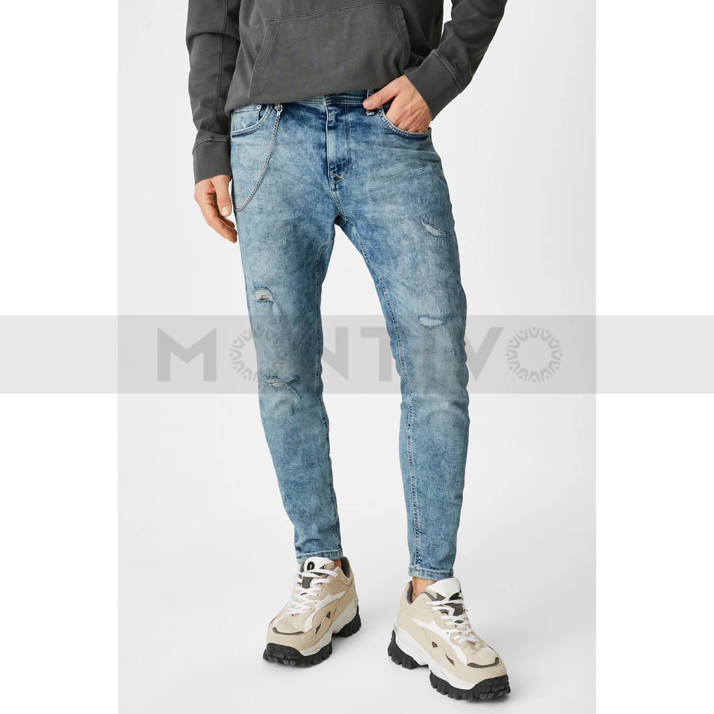 Clockhouse Skinny Ripped Acid Jeans | Montivo Pakistan
