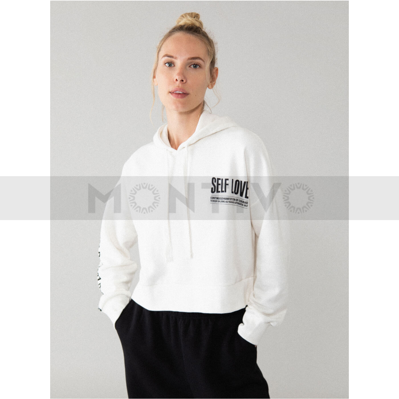 LFT White Self-love Crop Sweatshirt | Montivo Pakistan