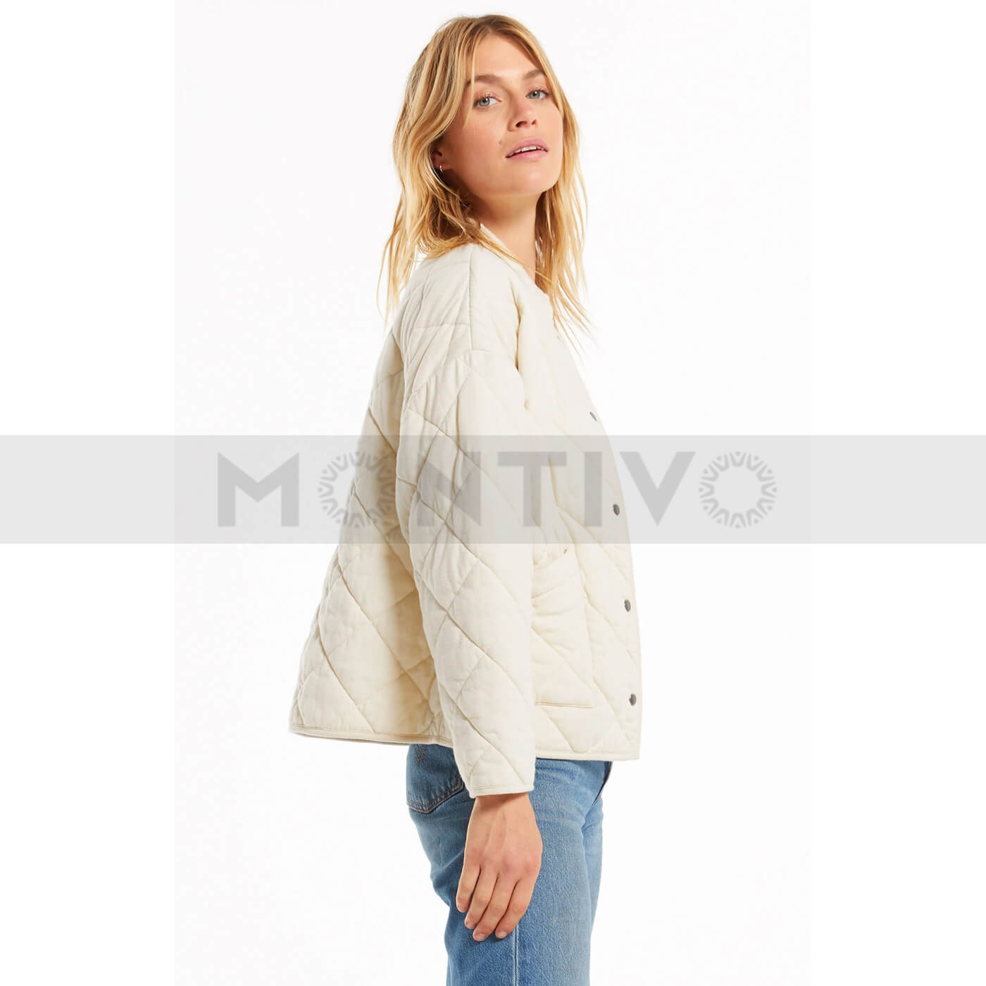 Kensie Cream Quilted Jacket | Montivo Pakistan