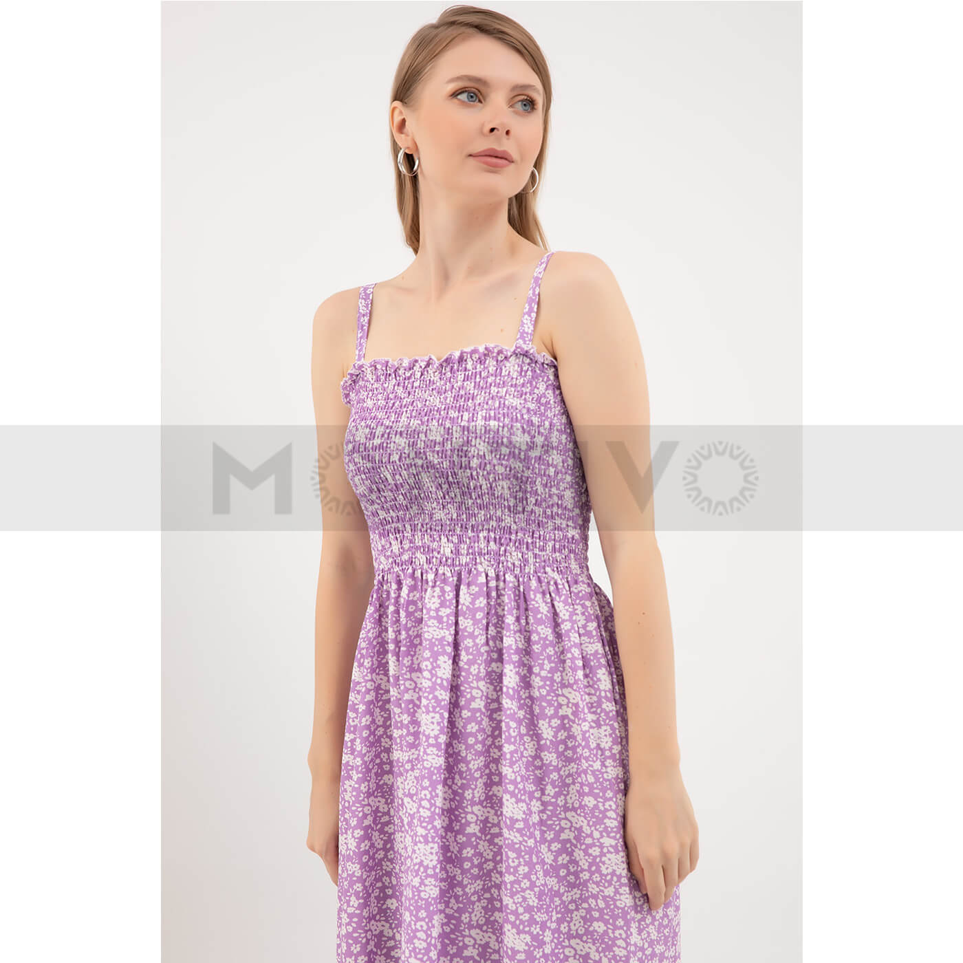 Lilac Floral Strap Dress | Montivo Pakistan