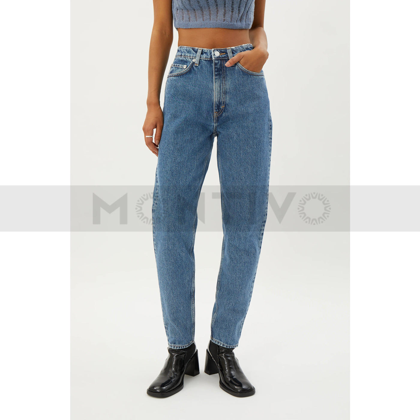 Blue Mom Slim Jeans | Montivo Pakistan