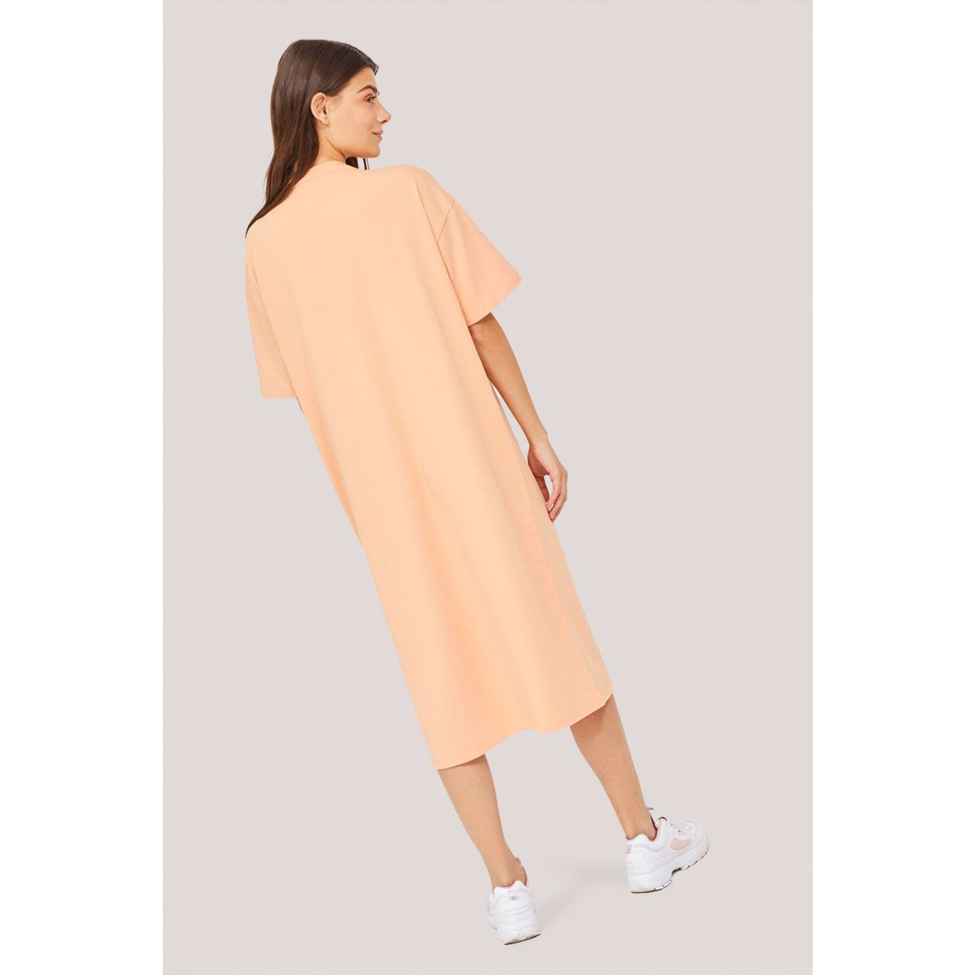 Orange Printed Midi Dress | Montivo Pakistan