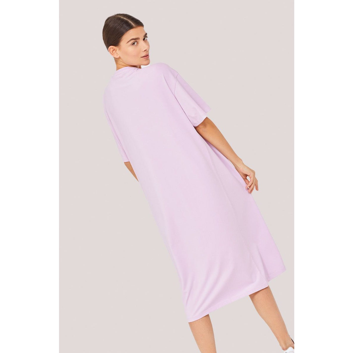 Lilac Printed Midi Dress | Montivo Pakistan