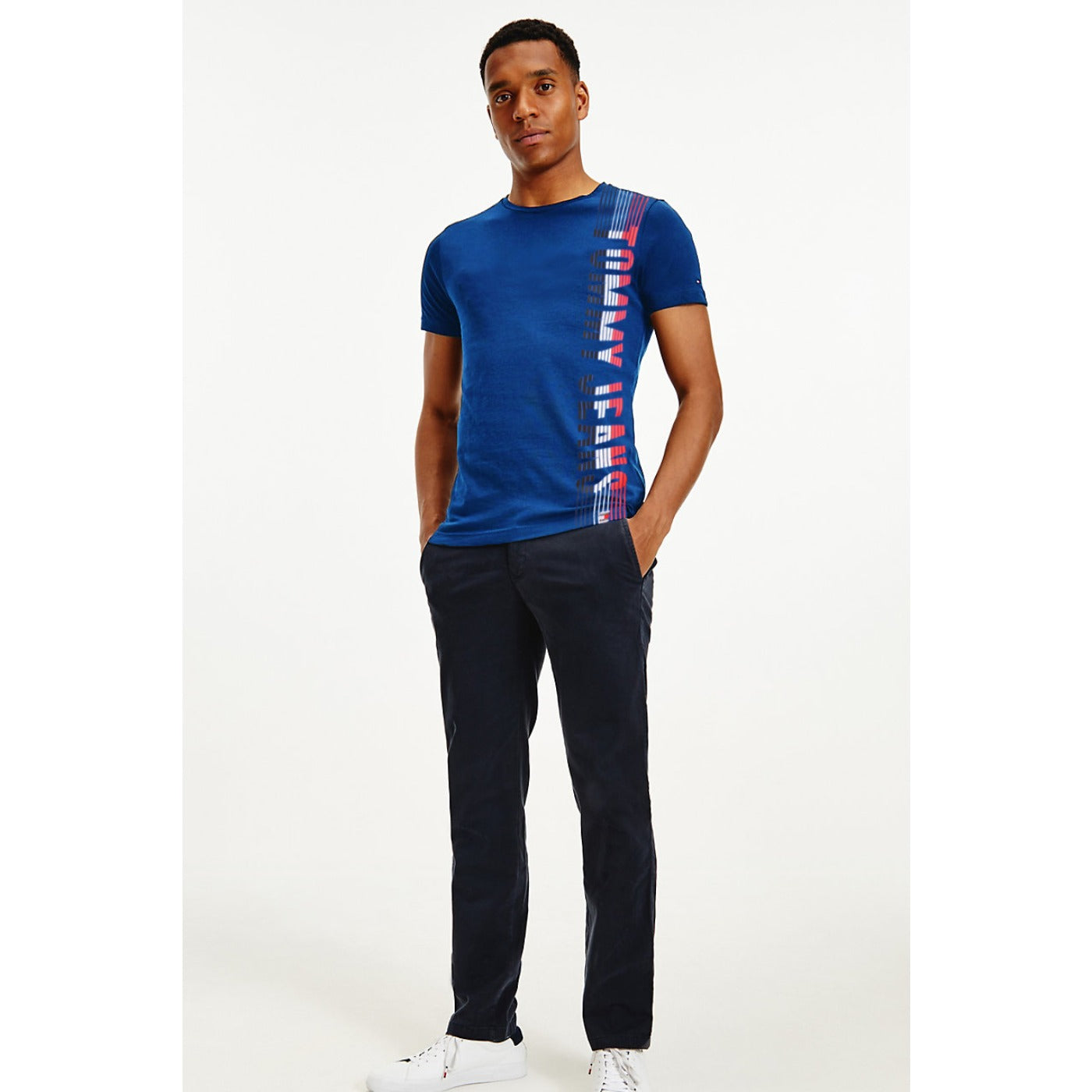 TJ Printed Vertical Blue Tshirt | Montivo Pakistan