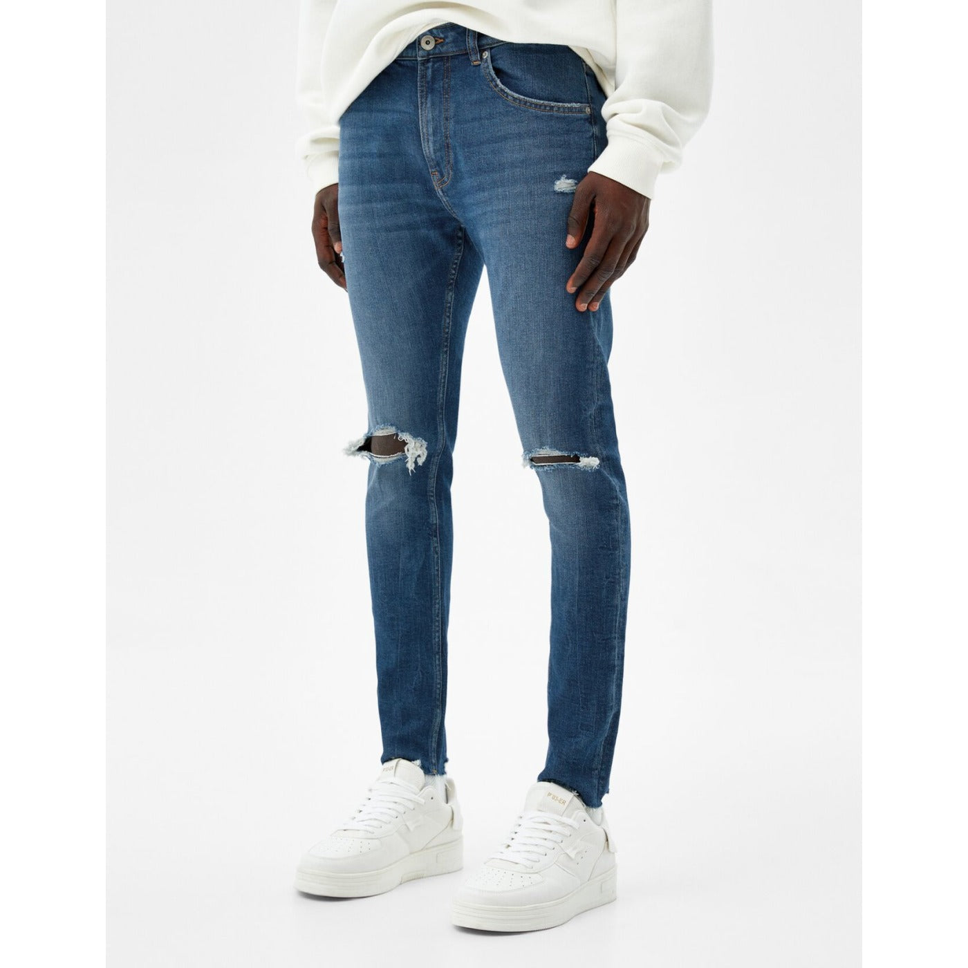 BSK Super Skinny Blue Ripped Jeans | Montivo Pakistan