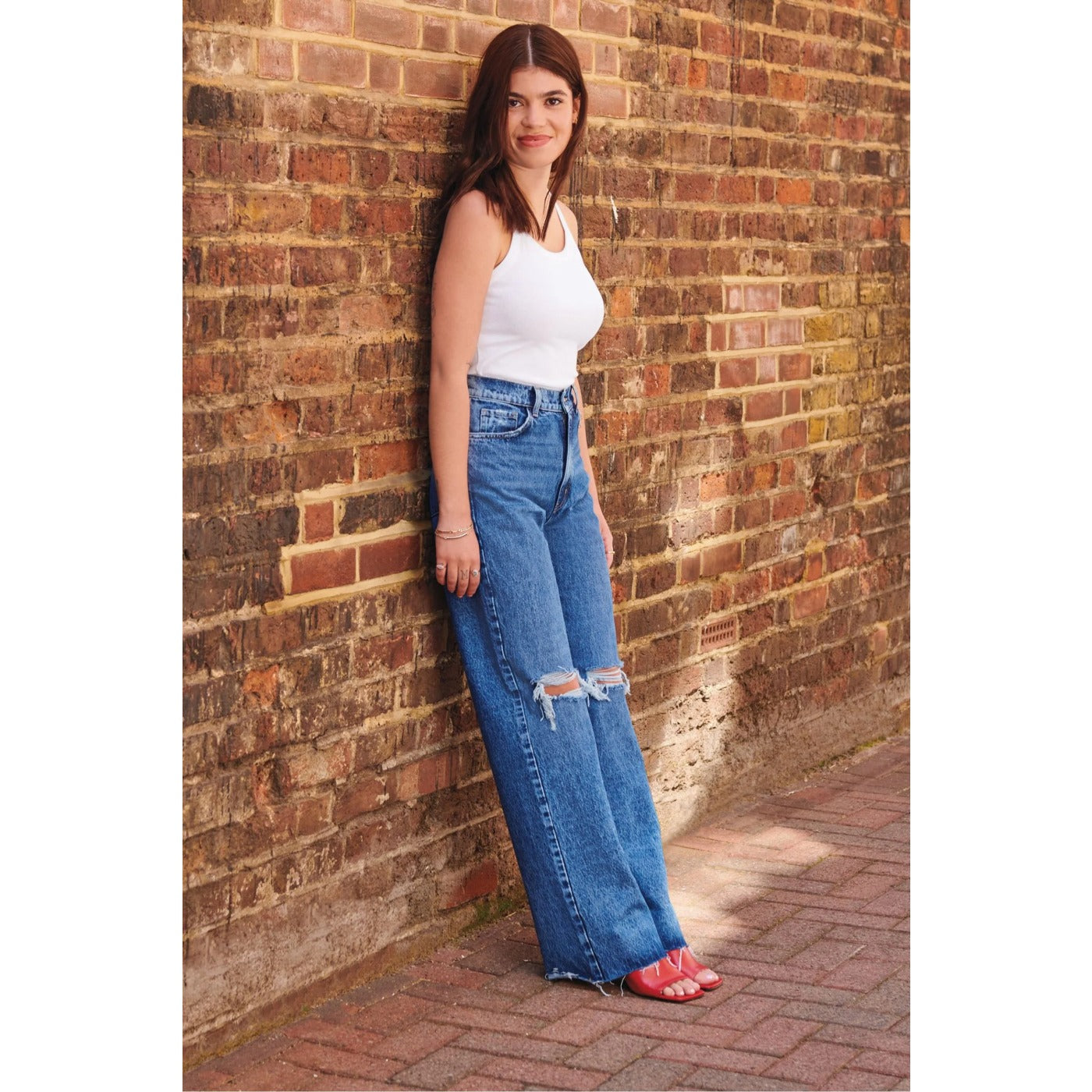 FF Blue Straight Ripped Jeans | Montivo Pakistan