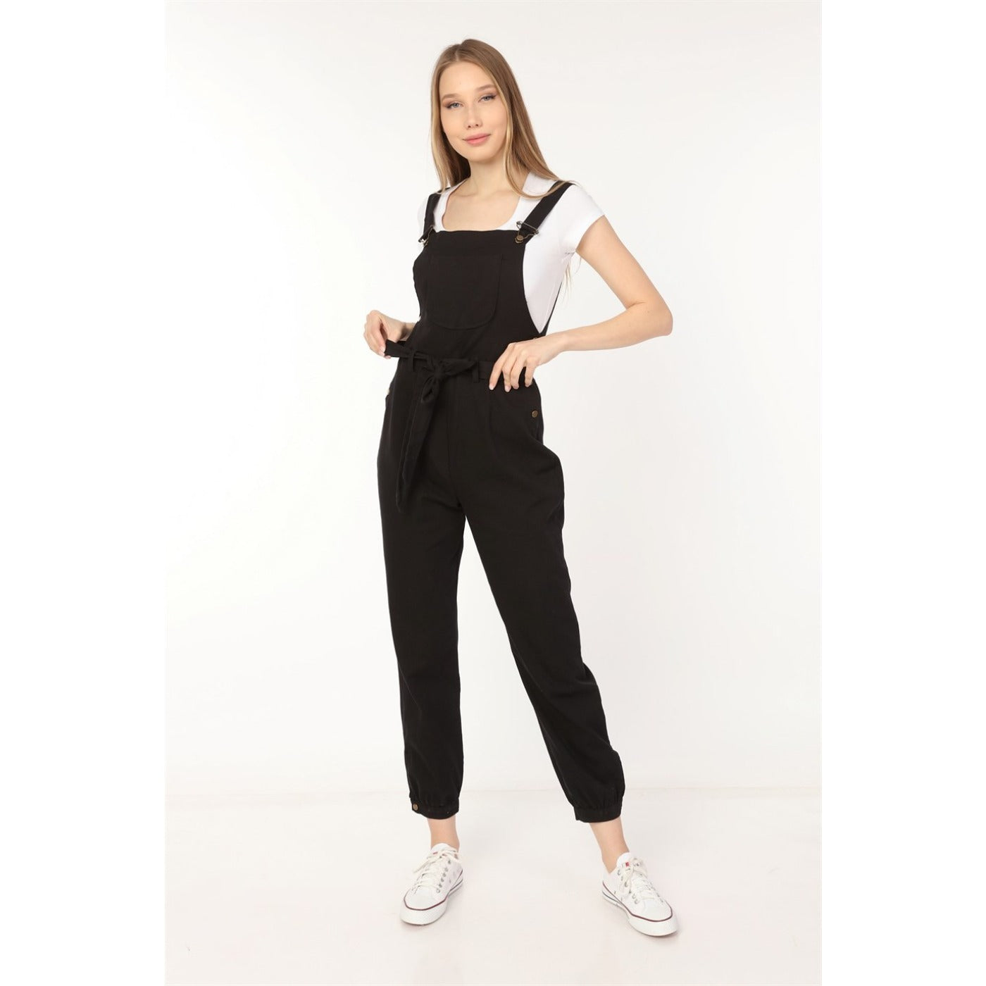 Black Denim Dungaree Jumpsuit | Montivo Pakistan
