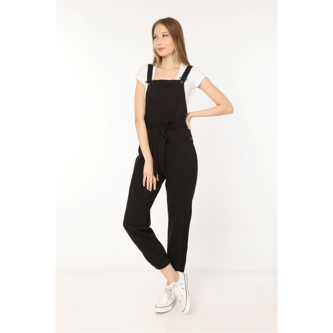 Black Denim Dungaree Jumpsuit | Montivo Pakistan