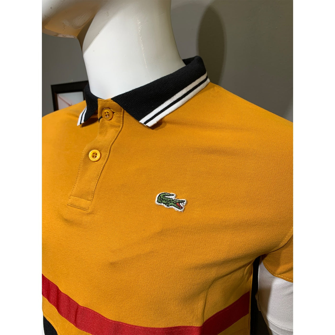 Lcste Stripes Mustard Polo | Montivo Pakistan