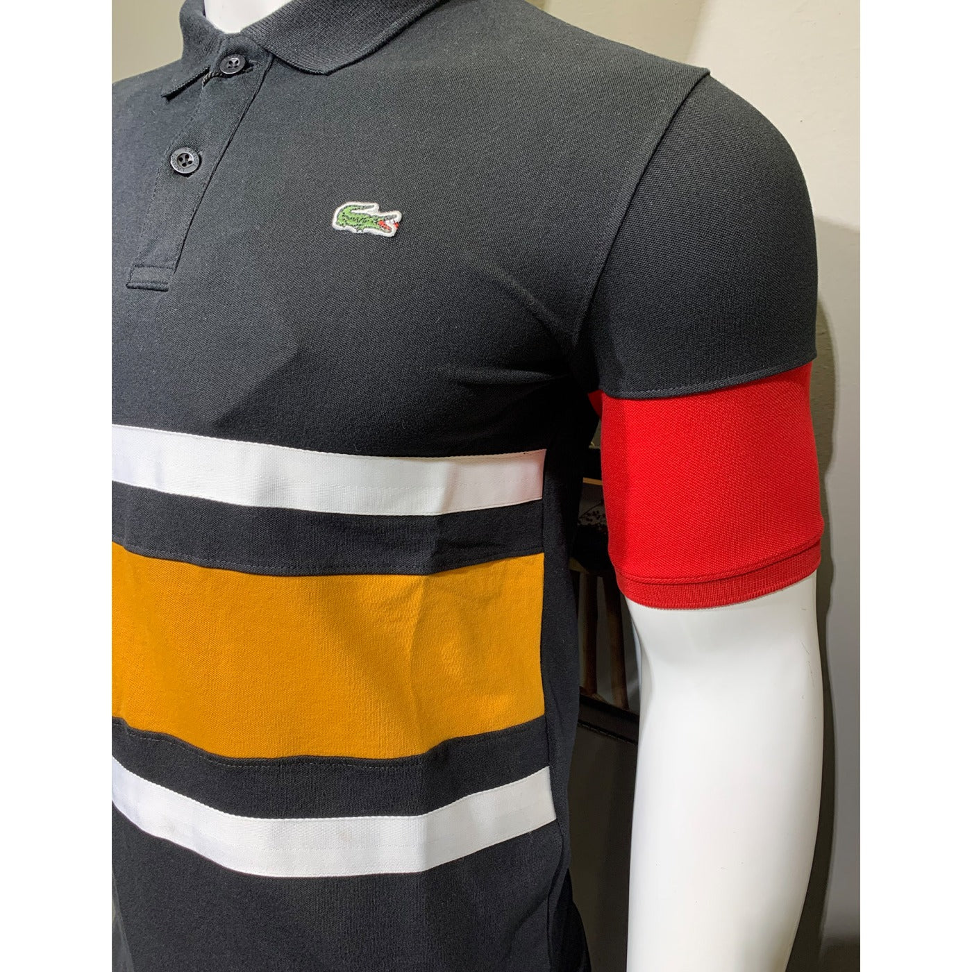 Lcste Stripes Black Polo | Montivo Pakistan