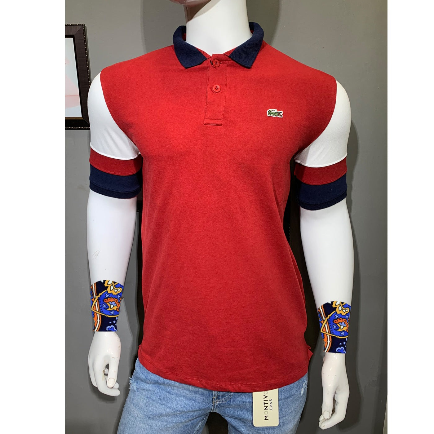 Lcste Raglan Sleeves Red Polo | Montivo Pakistan