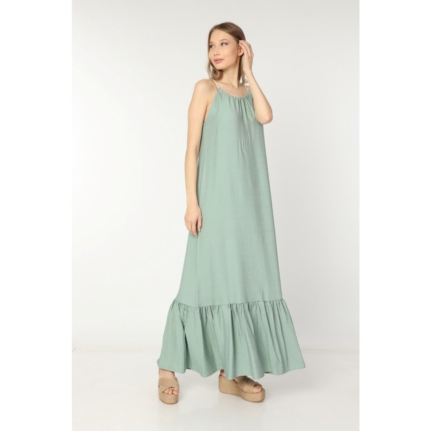 Celeste Offshoulder Pleated Dress | Montivo Pakistan