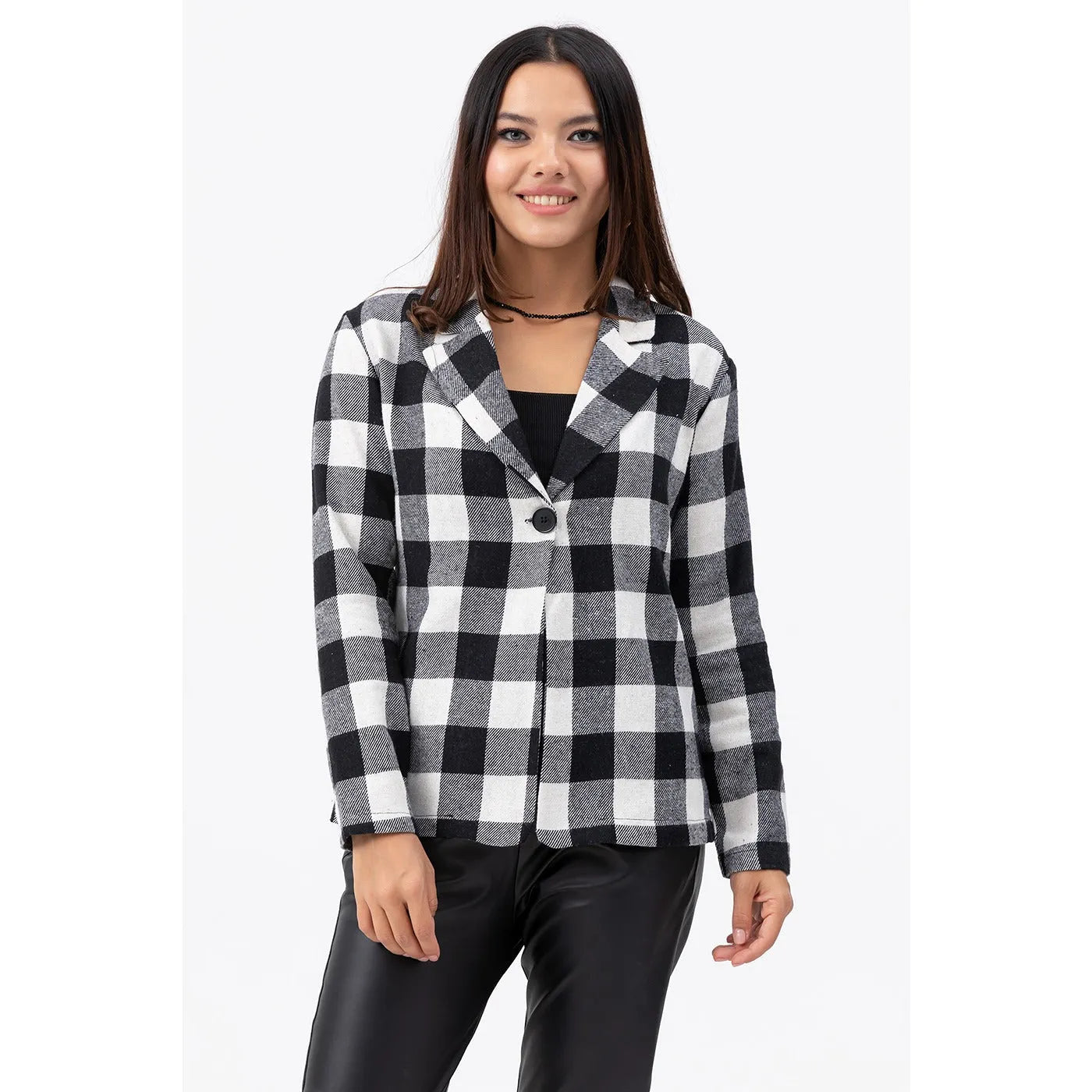 Black Check Blazer | Montivo Pakistan
