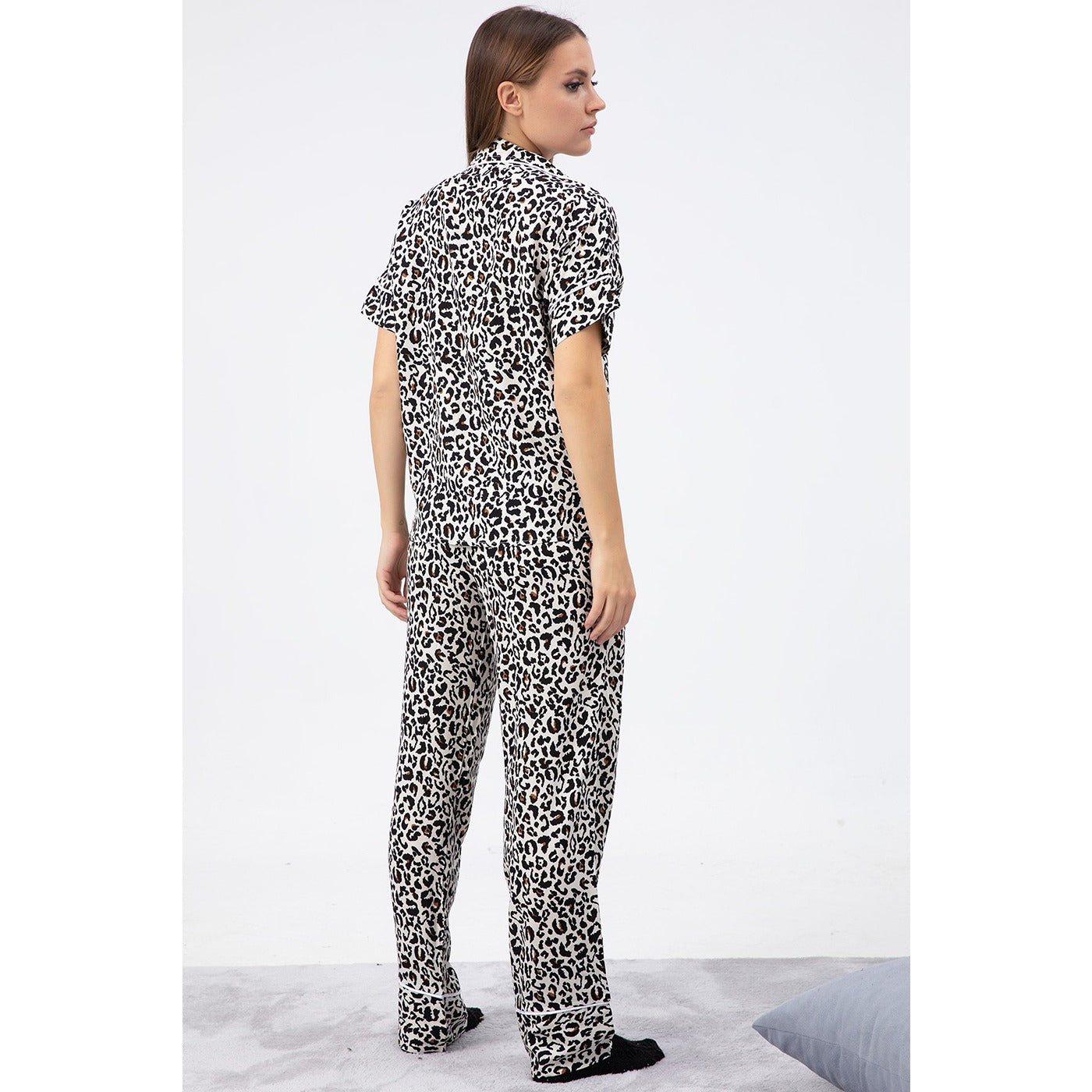 Black Cheetah Printed PJ Set | Montivo Pakistan