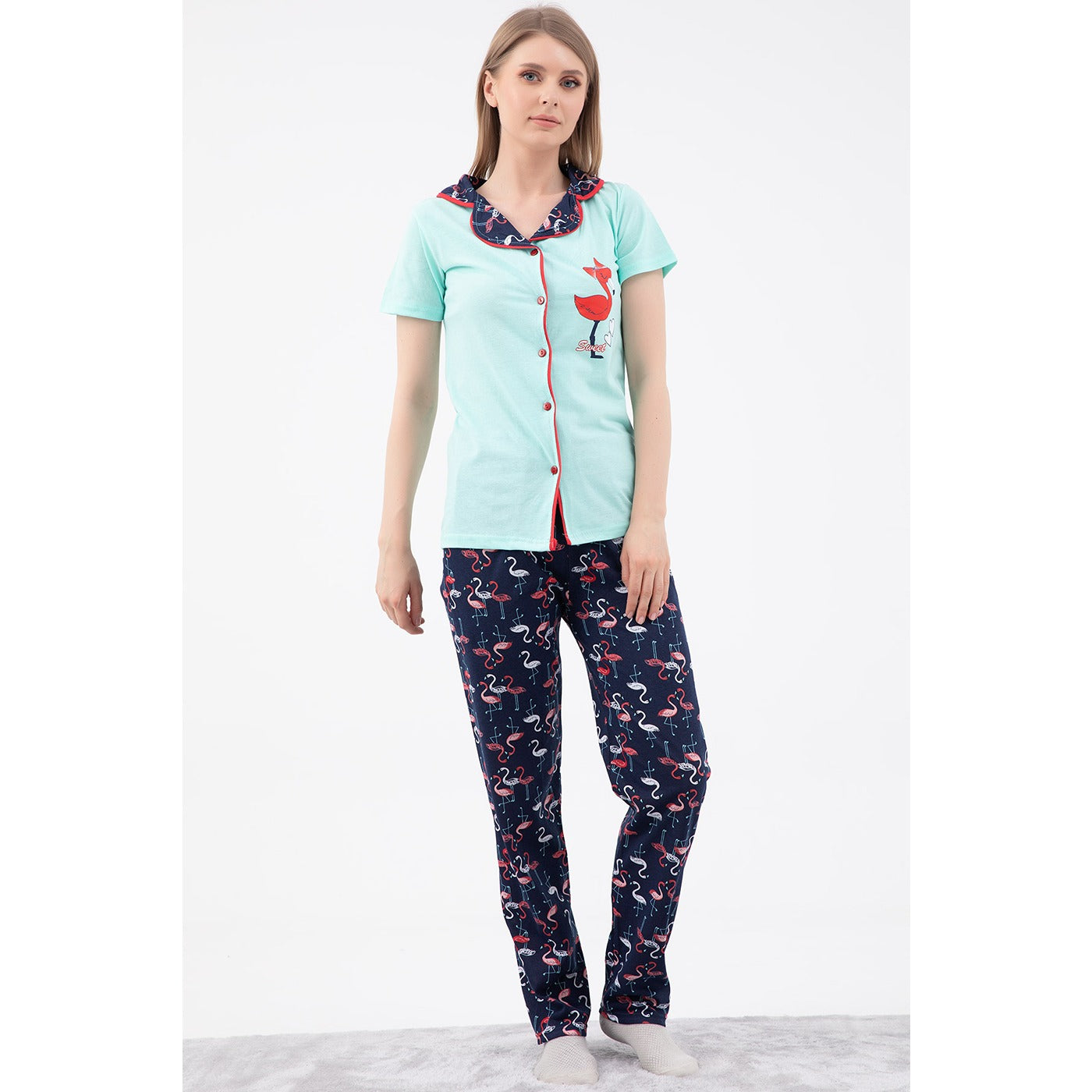 Mint Short Cuffed Pajamas Set | Montivo Pakistan
