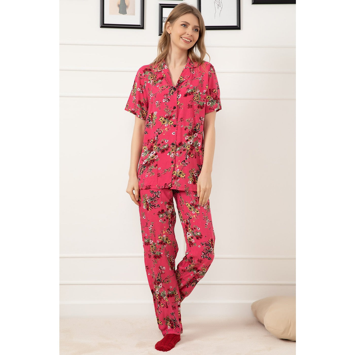 Pink Buttoned Pajamas Set | Montivo Pakistan