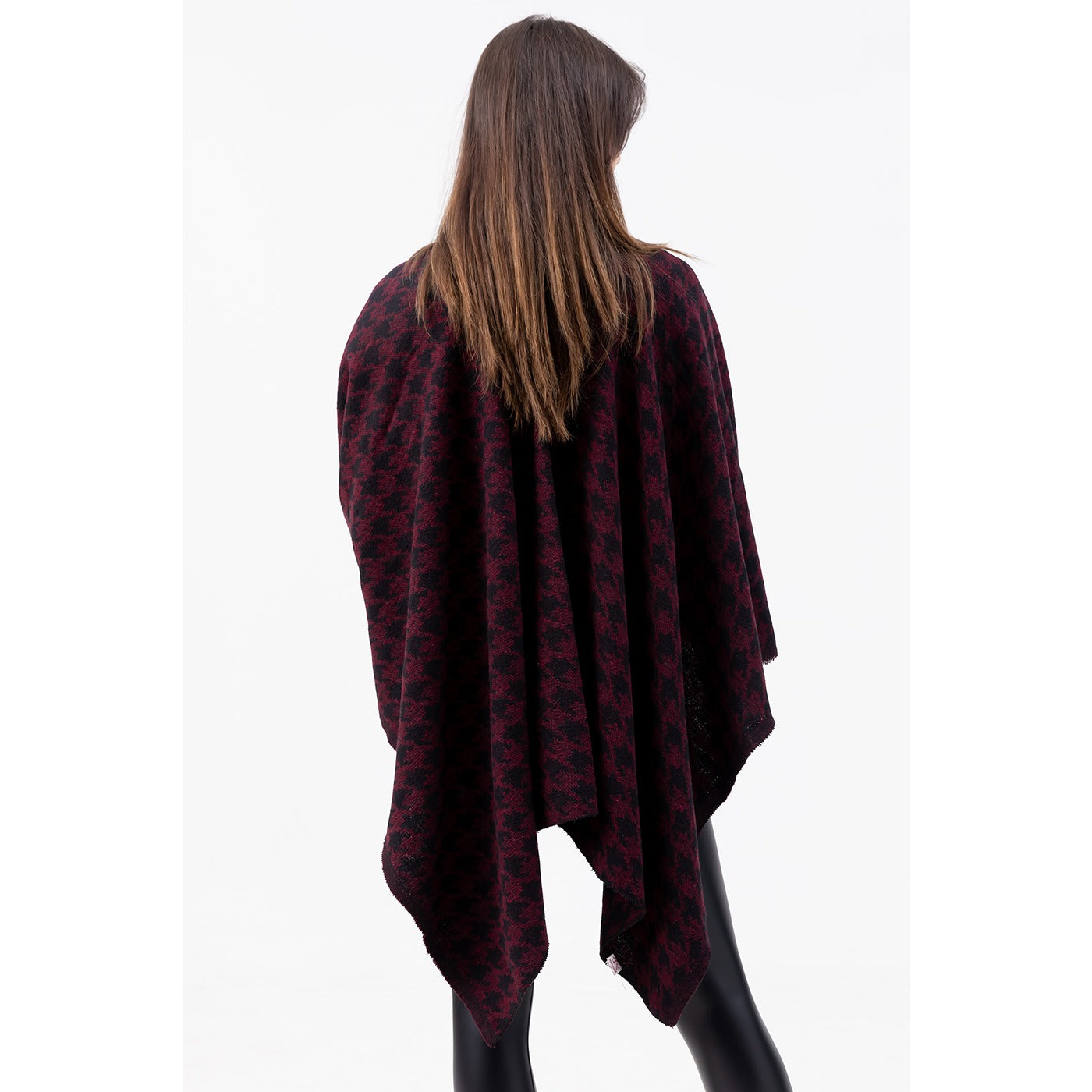 Burgundy Printed Poncho | Montivo Pakistan