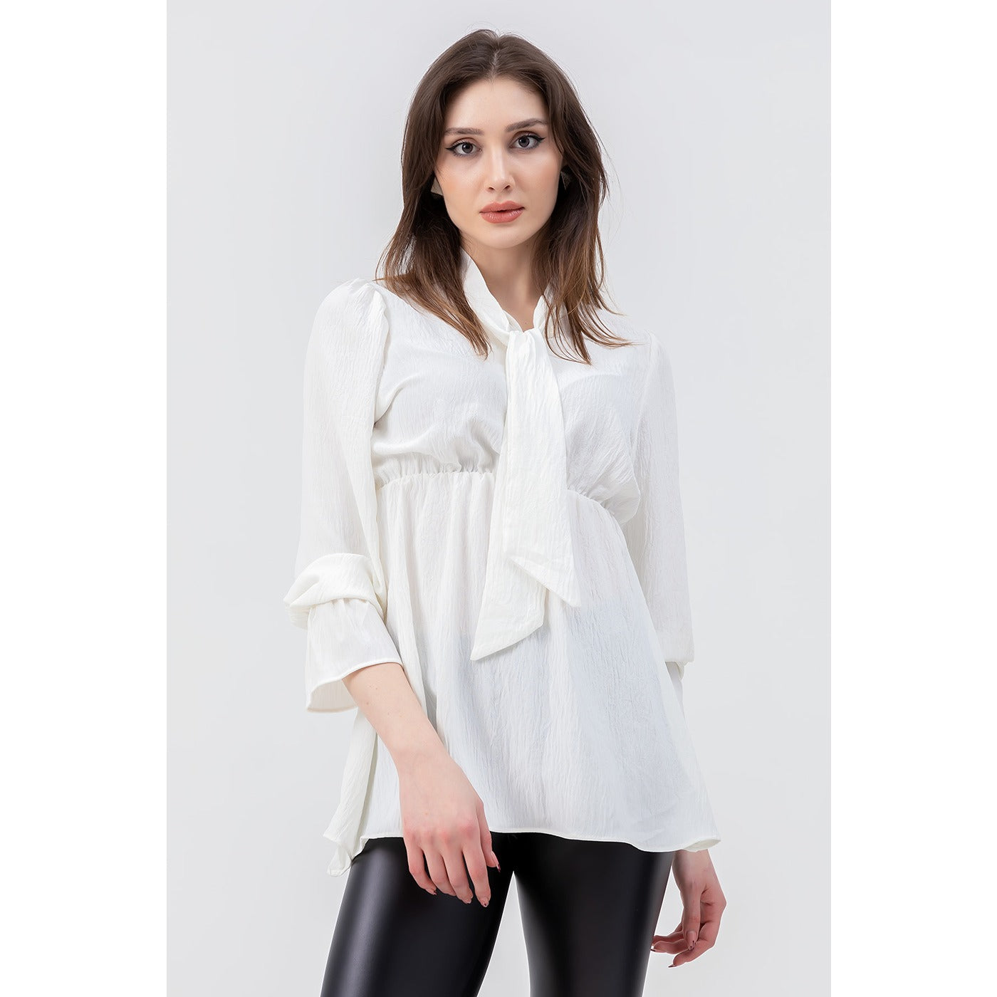 White Collar Knotted Top | Montivo Pakistan