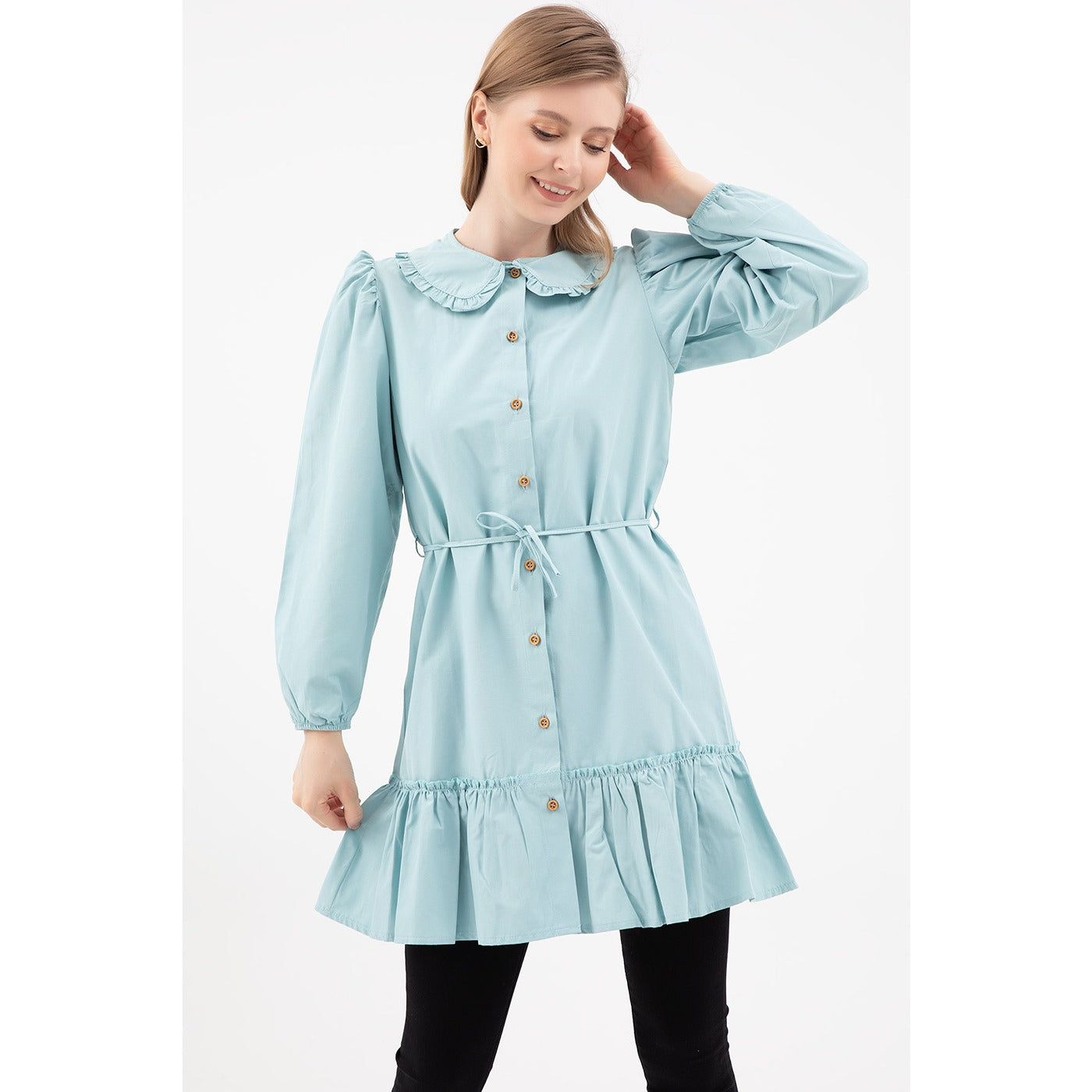 Mint Baby Collar Buttoned Tunic | Montivo Pakistan