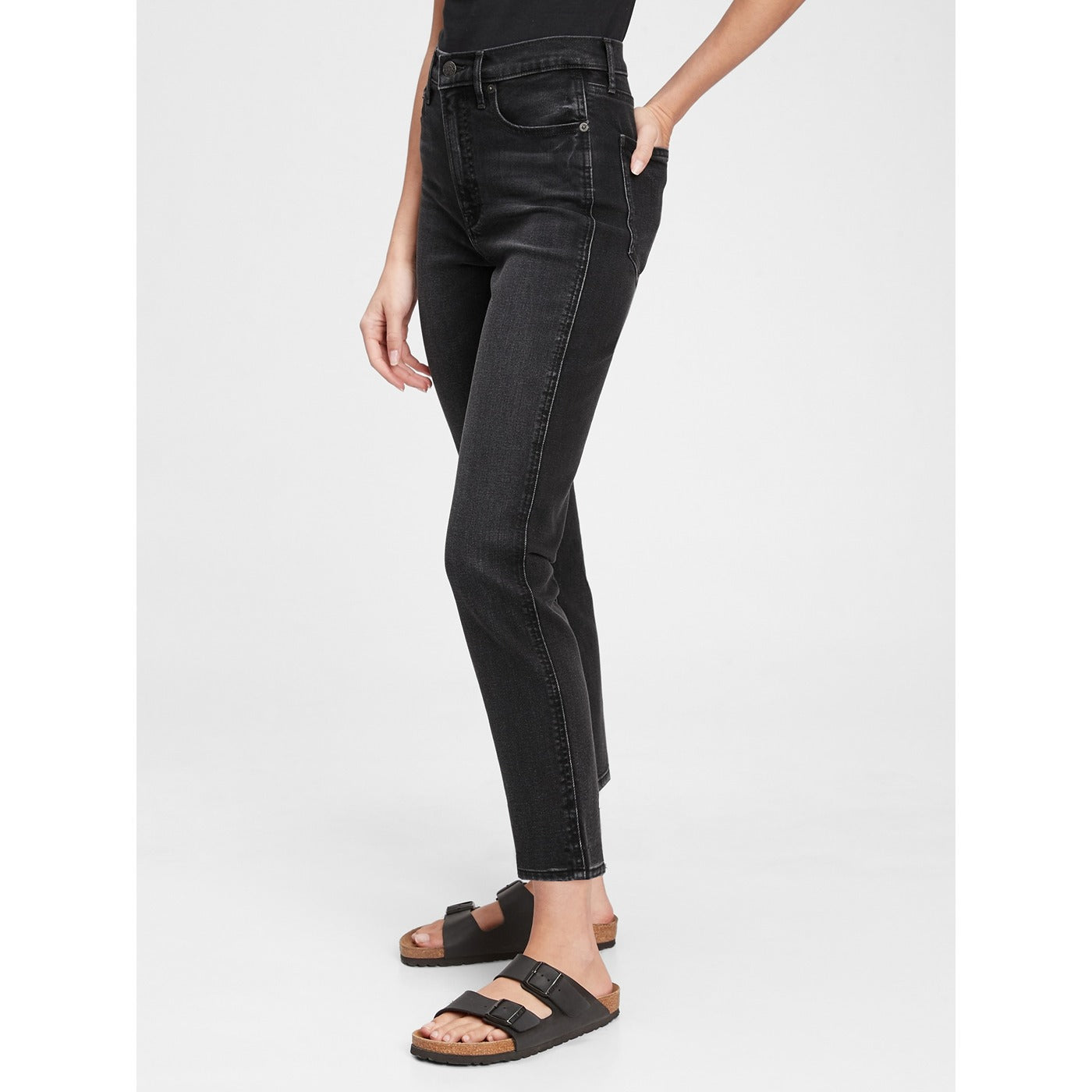 GP Charcoal Black High Rise Slim Jeans | Montivo Pakistan